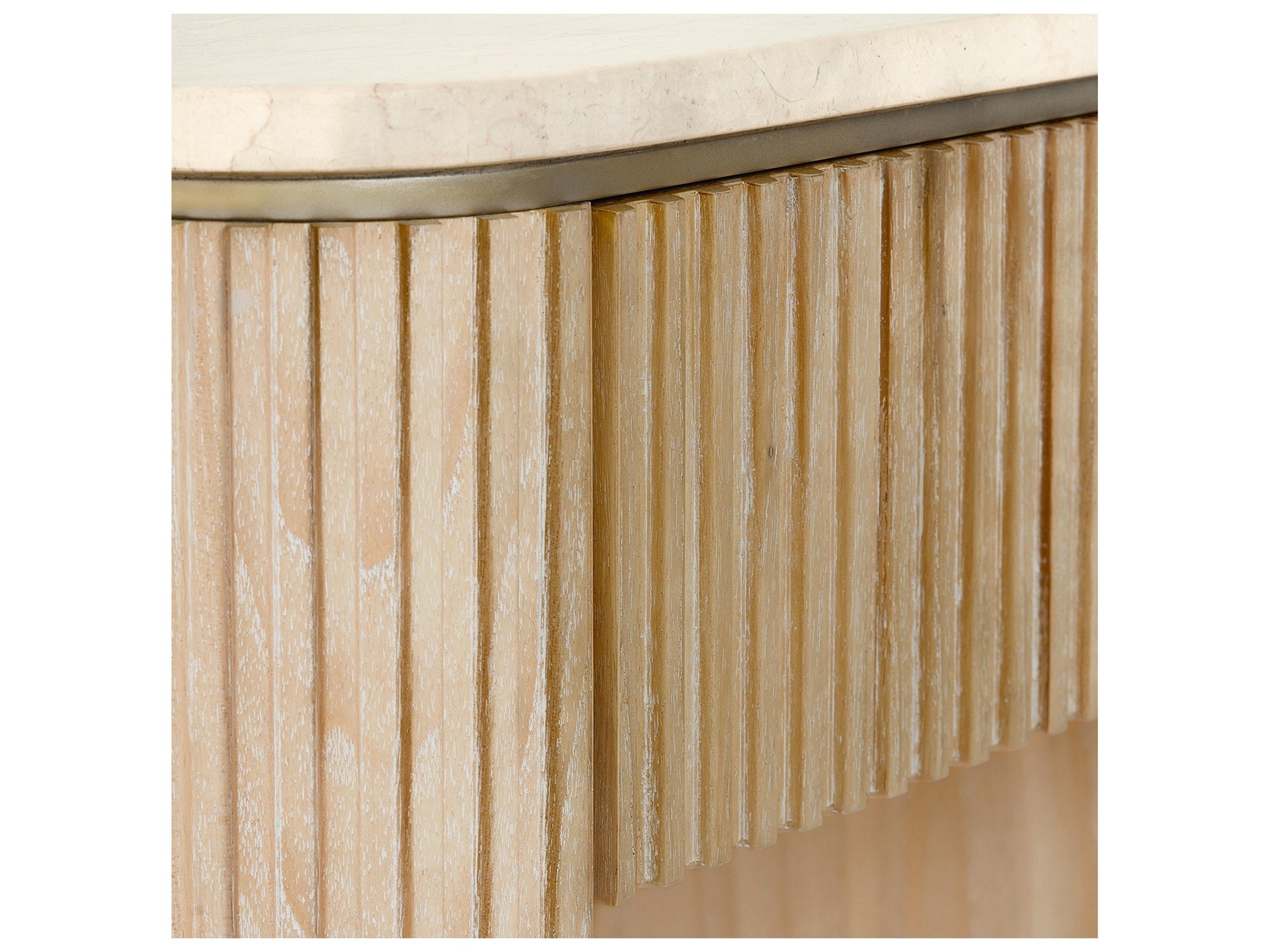 Interlude Home Morrison 1-Drawer Beige Mindi Wood Nightstand