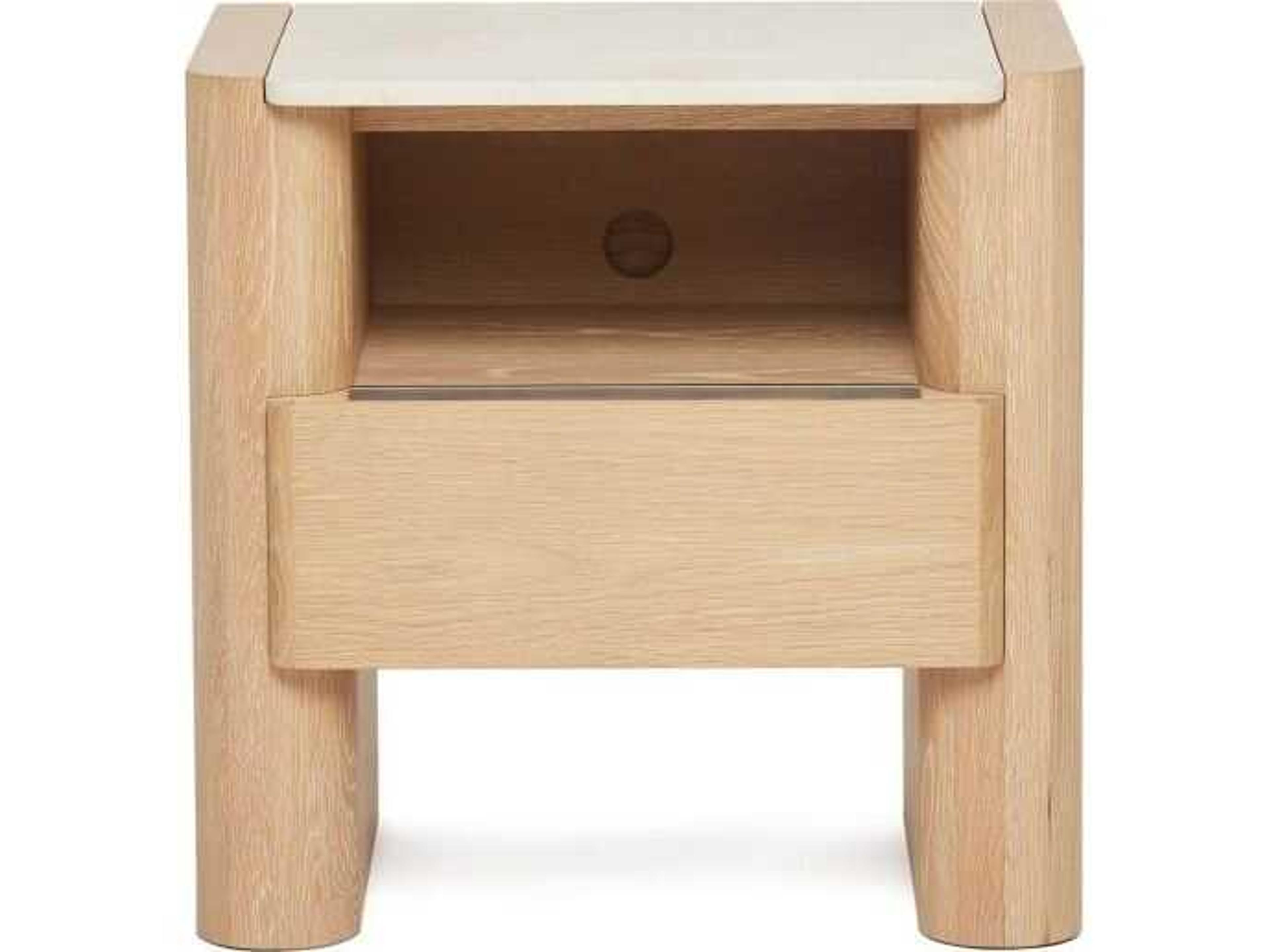 Interlude Home Arden 1-Drawer Natural Oak Wood Nightstand