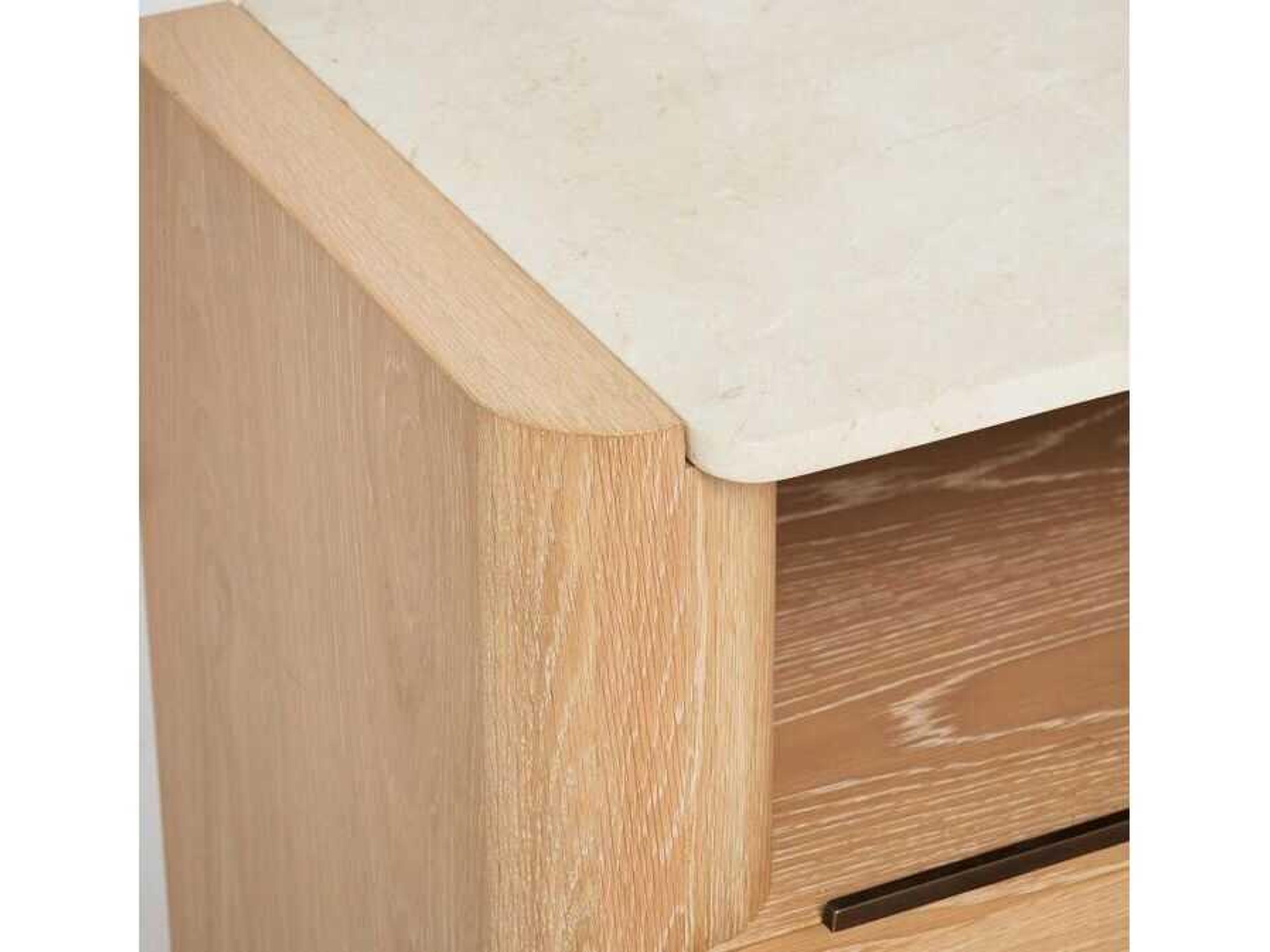 Interlude Home Arden 1-Drawer Natural Oak Wood Nightstand