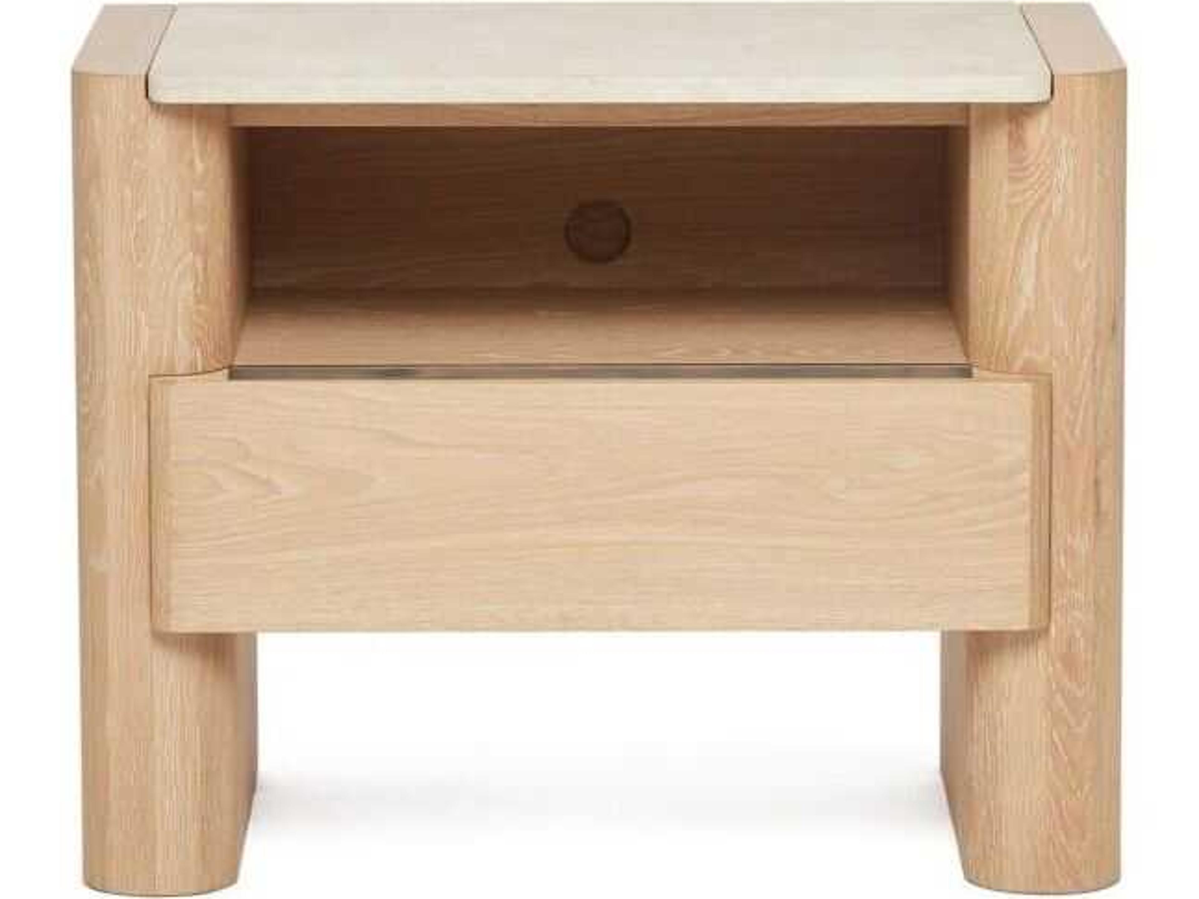 Interlude Home Arden 1-Drawer Natural Oak Wood Nightstand