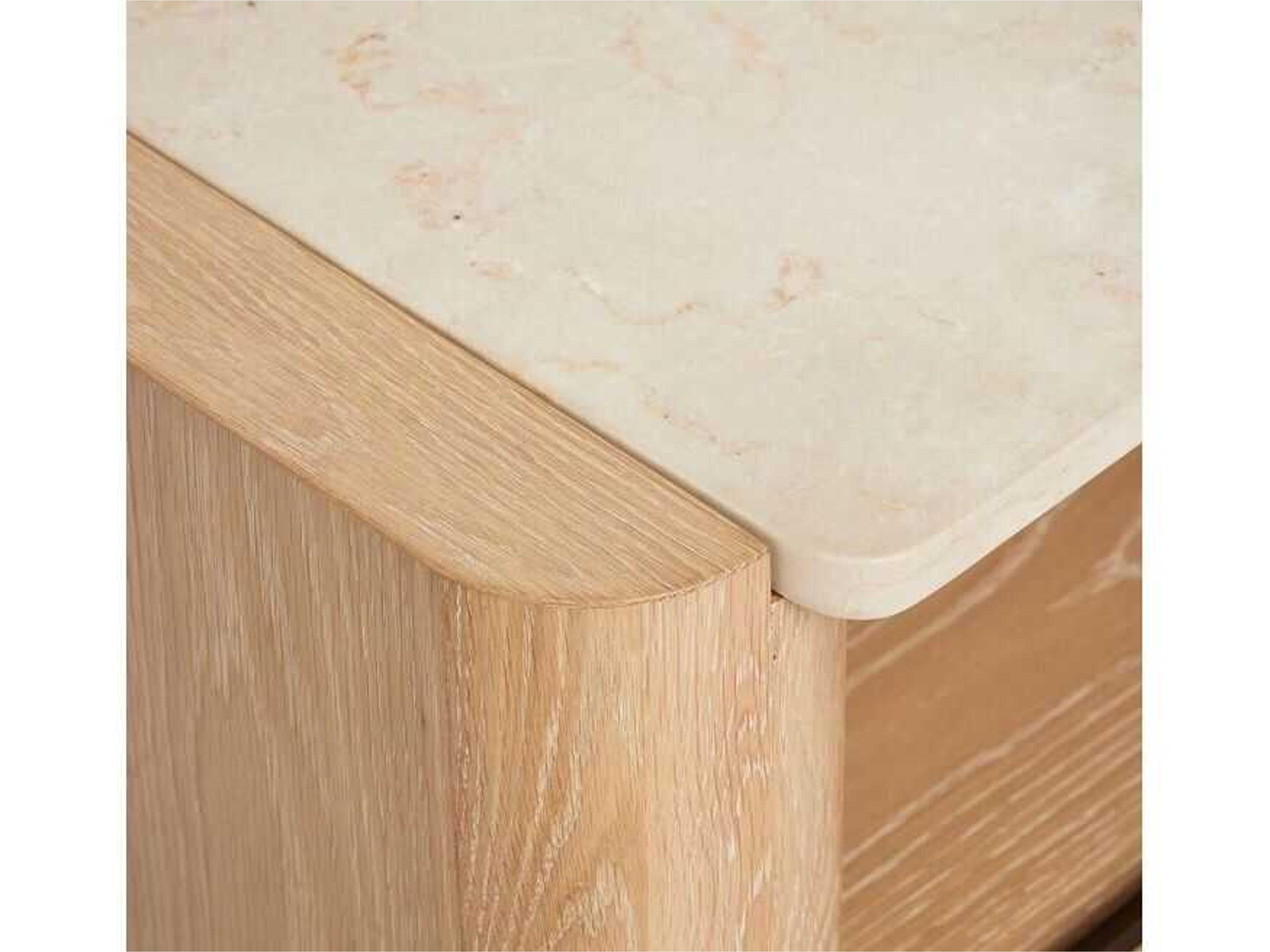 Interlude Home Arden 1-Drawer Natural Oak Wood Nightstand