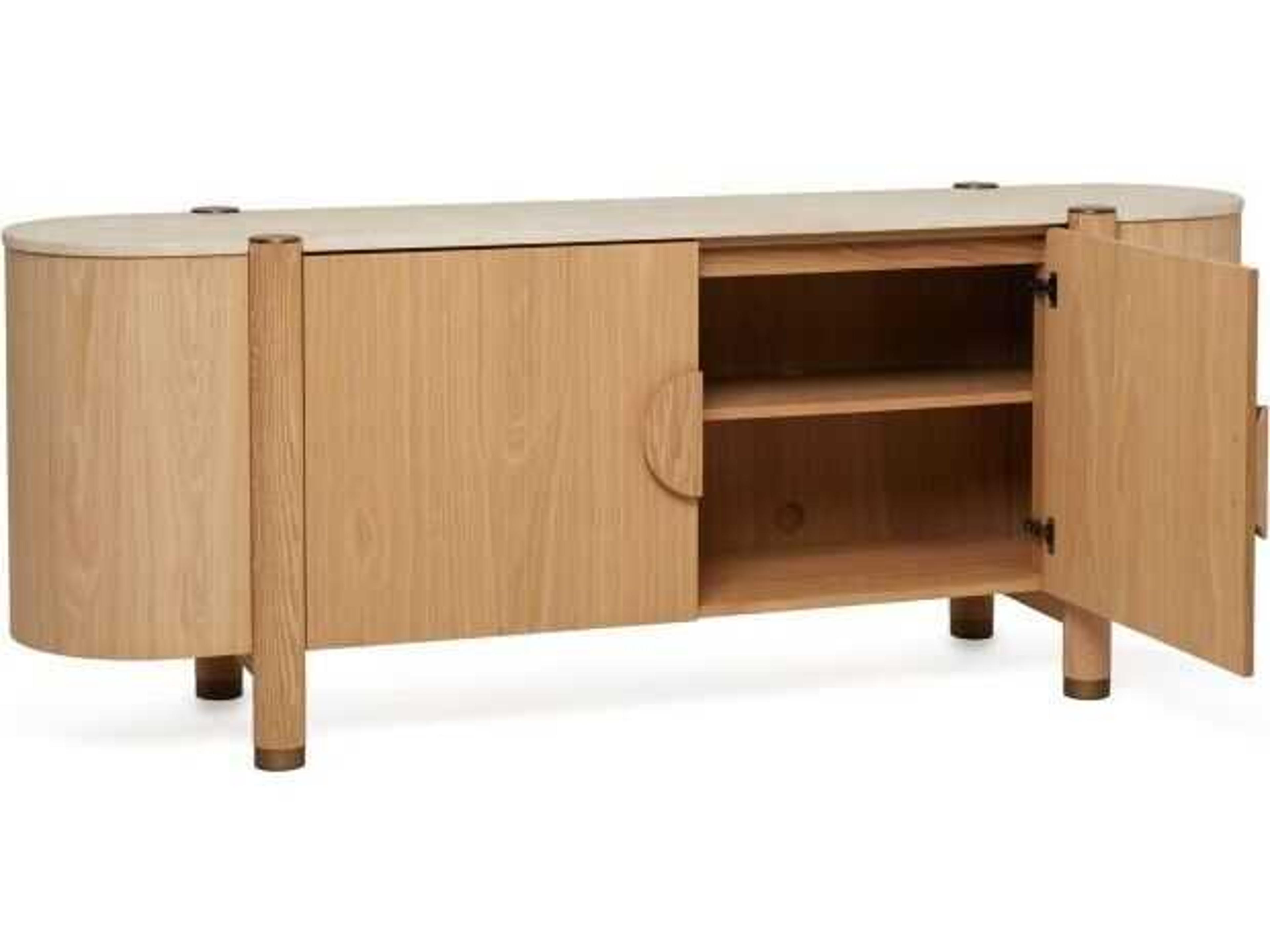 Interlude Home Thorne 84" Saddle Honey Antique Brass Media Console