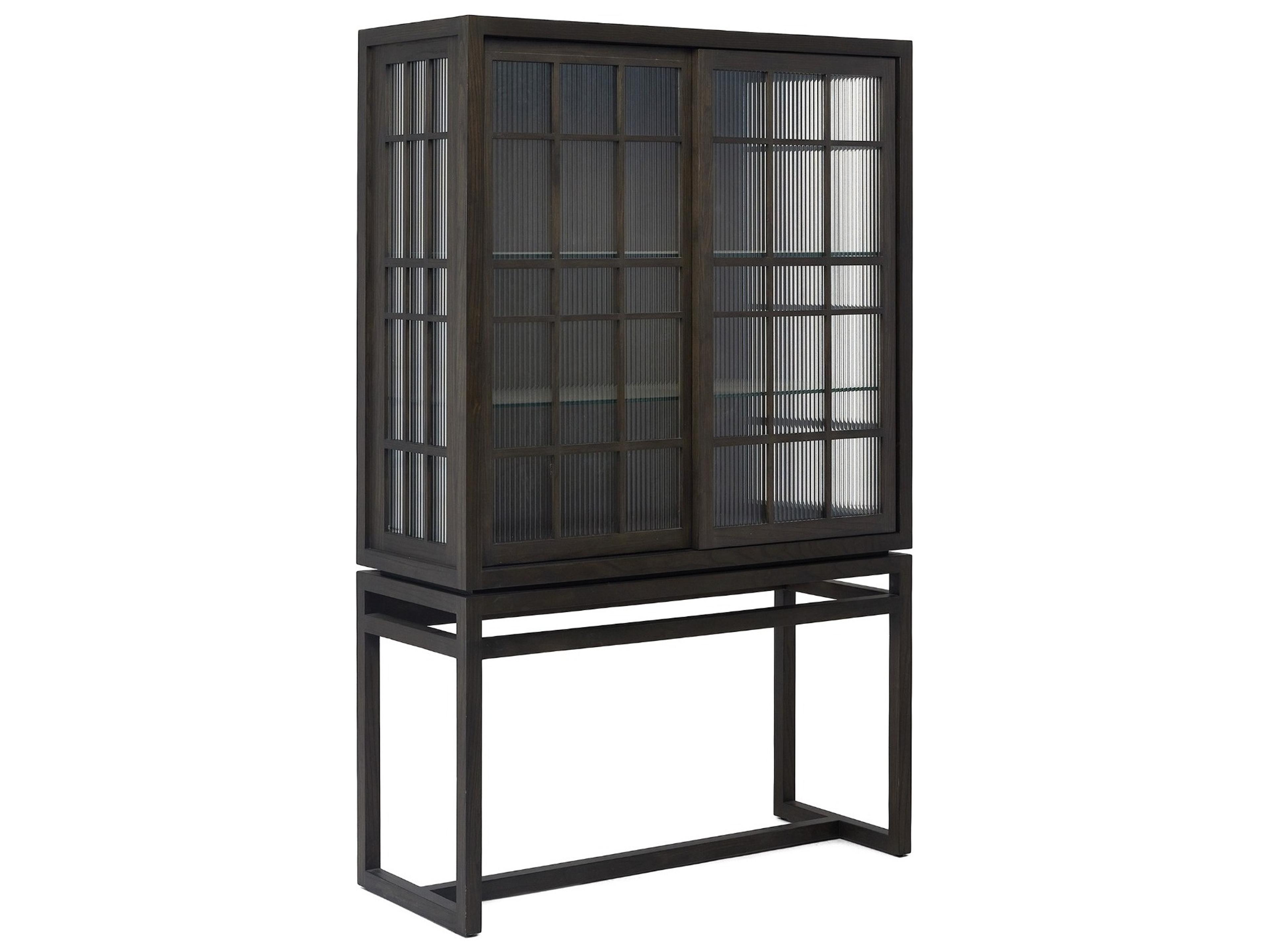 Hadley Oak Wood Cinder Display Cabinet