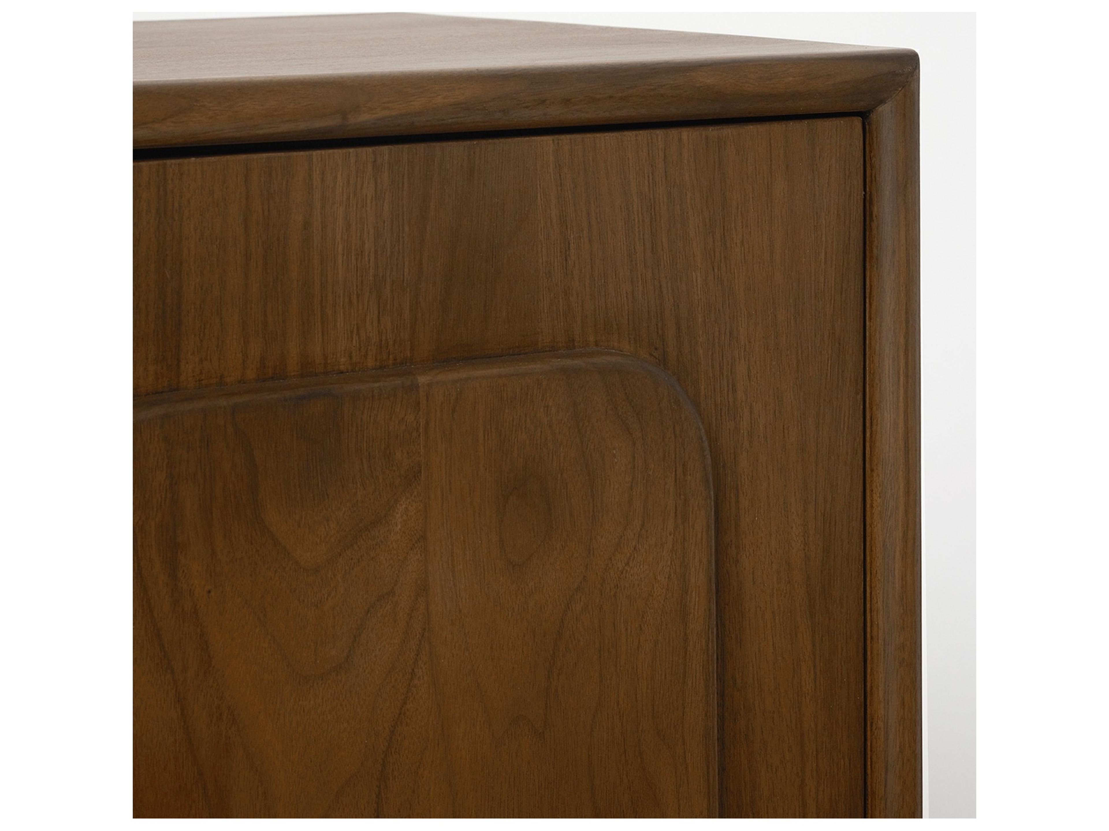 Interlude Home August 90" Walnut Wood Classic Sideboard