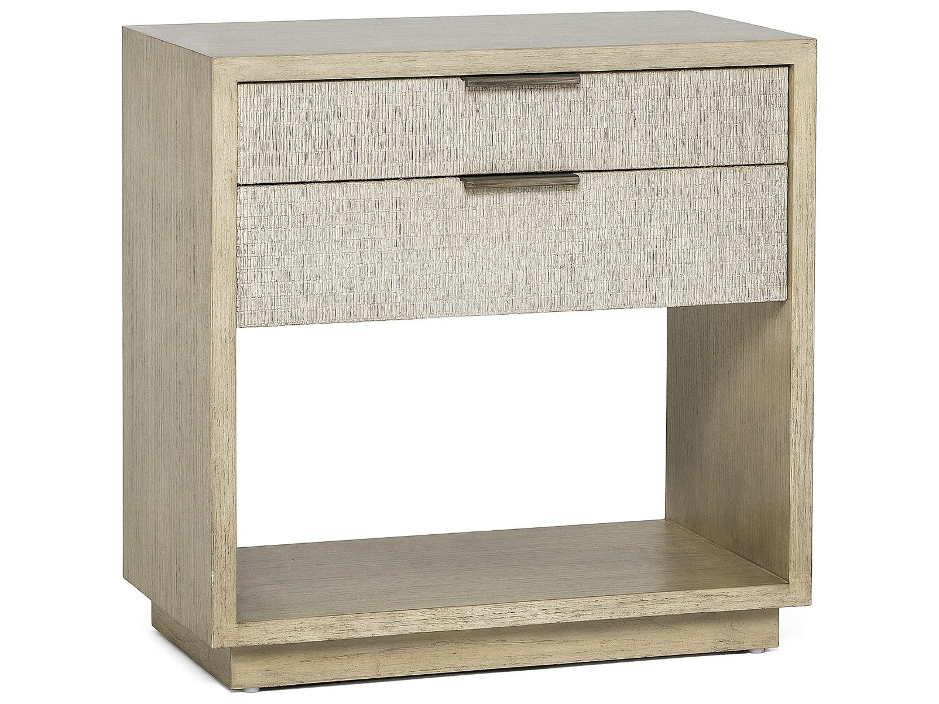 Harperly 2-Drawers Beige Sungkai Wood Nightstand