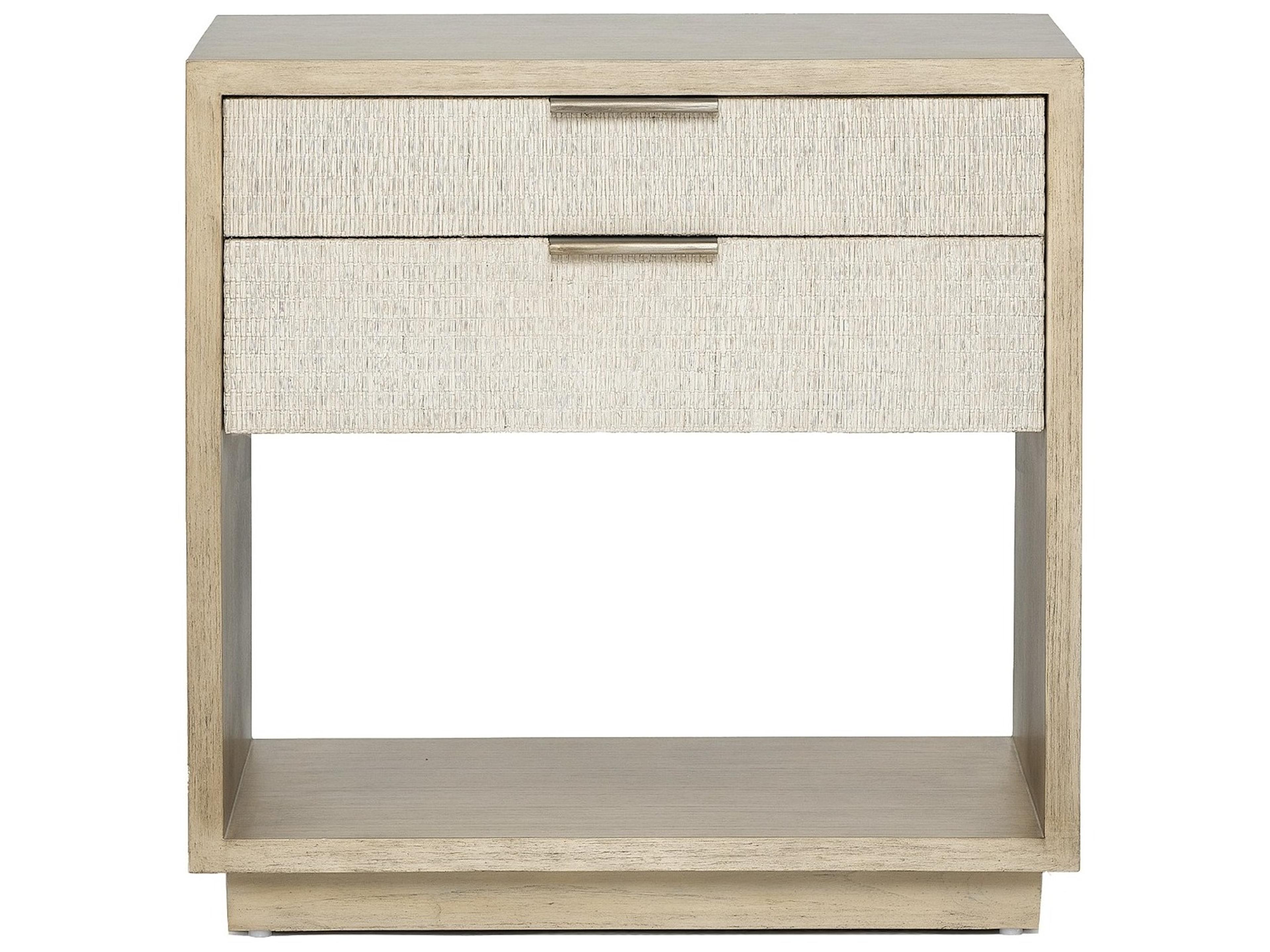 Interlude Home Harperly 2-Drawers Beige Sungkai Wood Nightstand