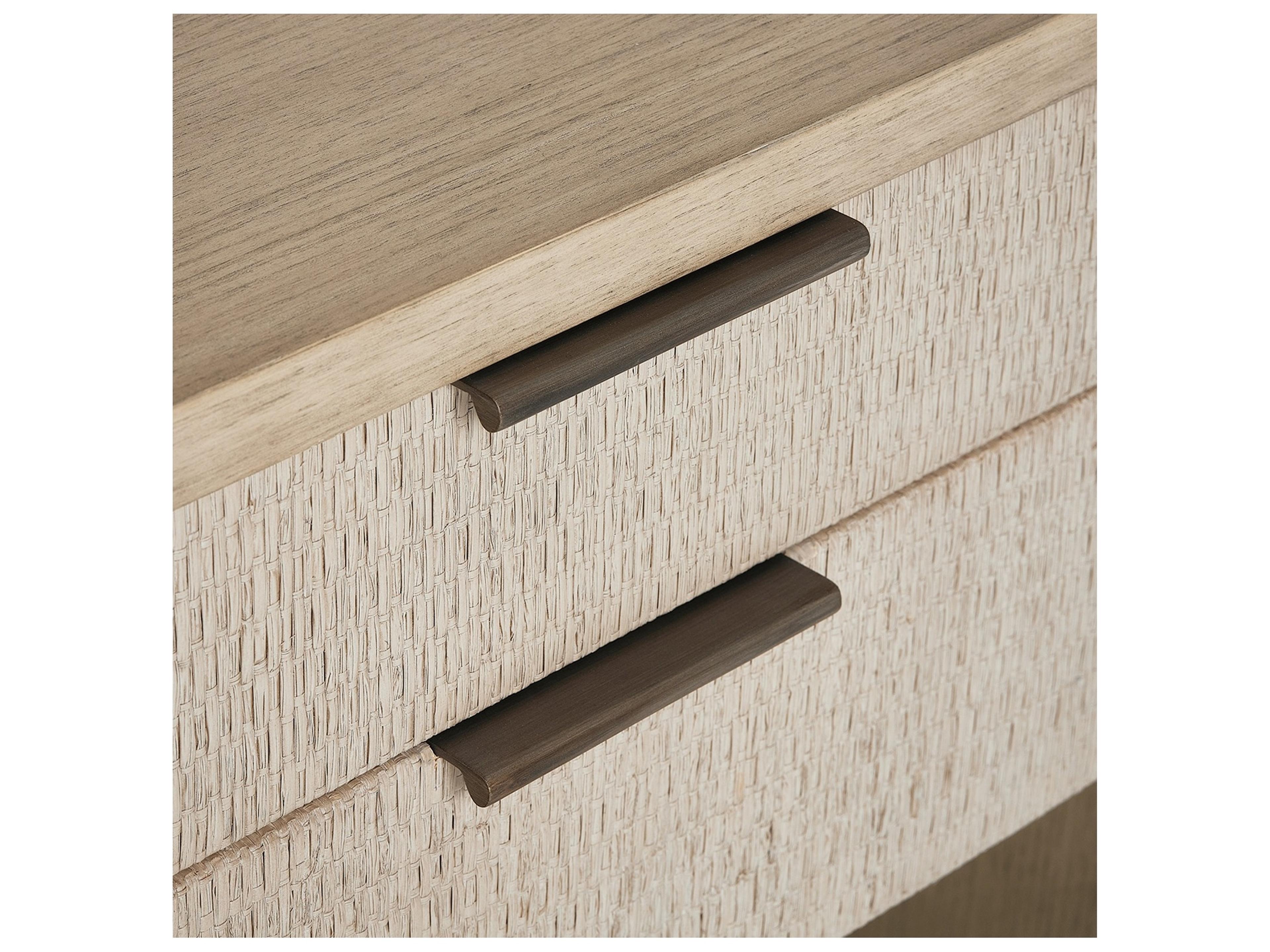 Interlude Home Harperly 2-Drawers Beige Sungkai Wood Nightstand