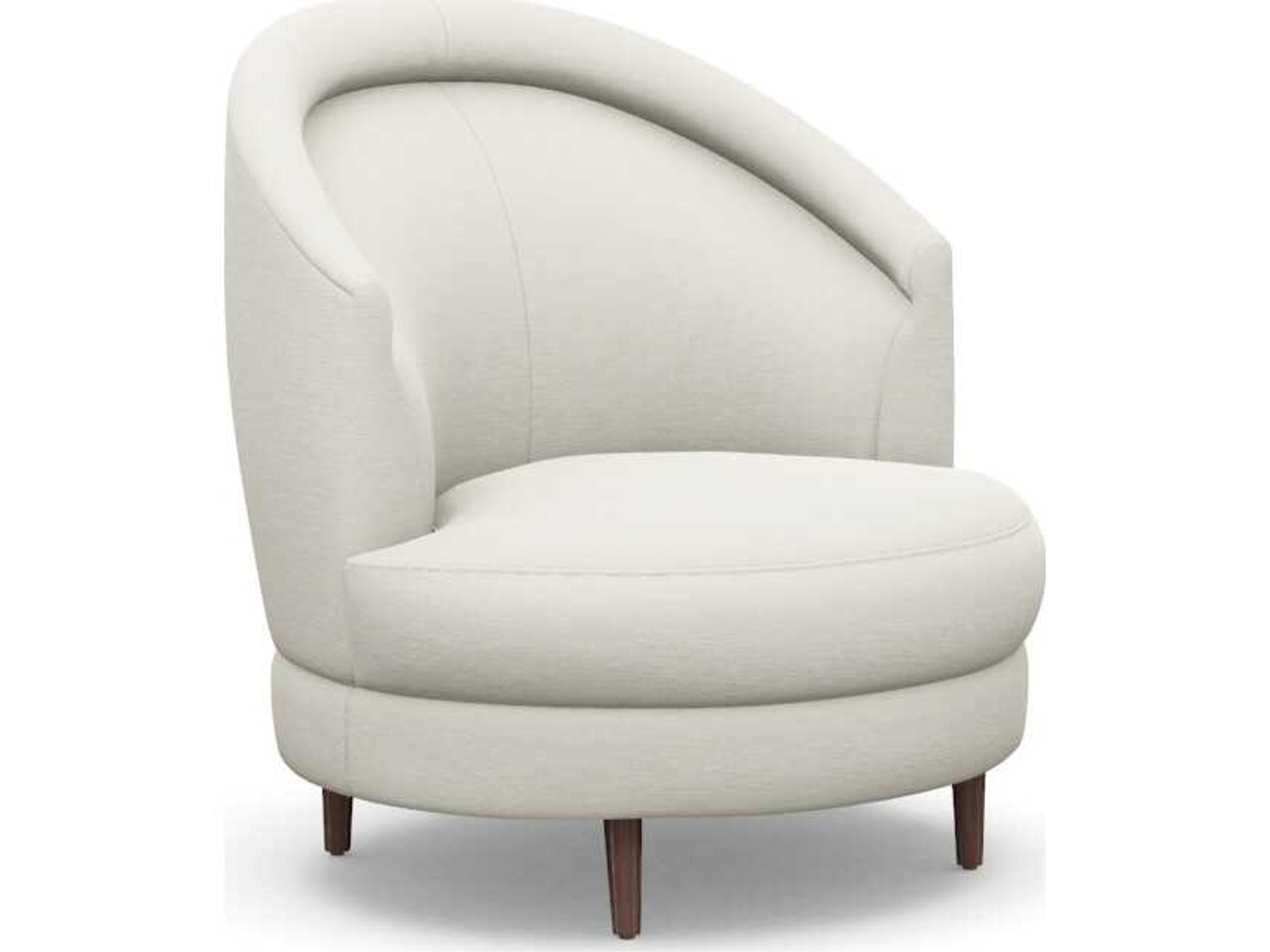 Capri Swivel White Accent Chair