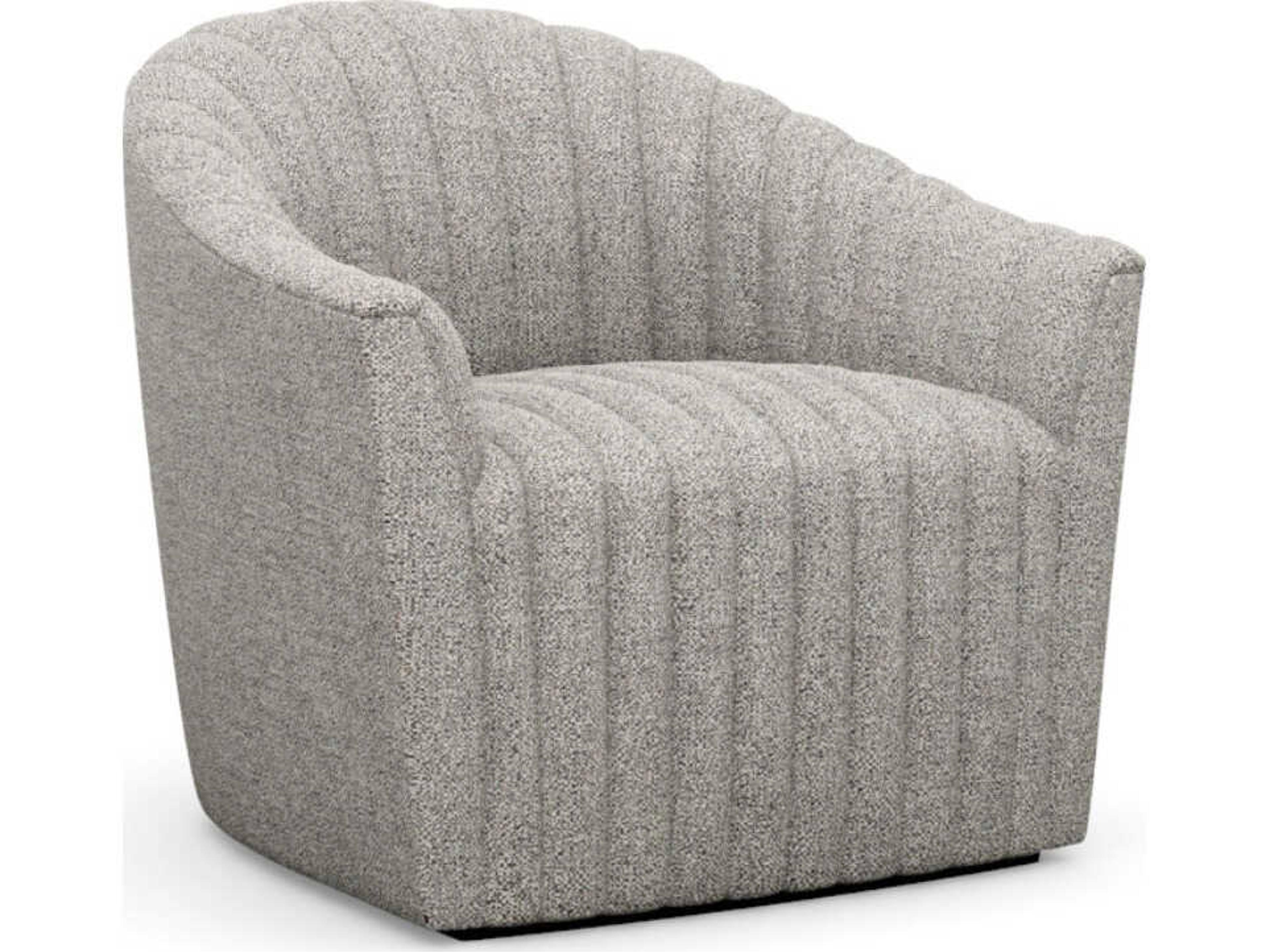 Channel Swivel Gray Accent Chair