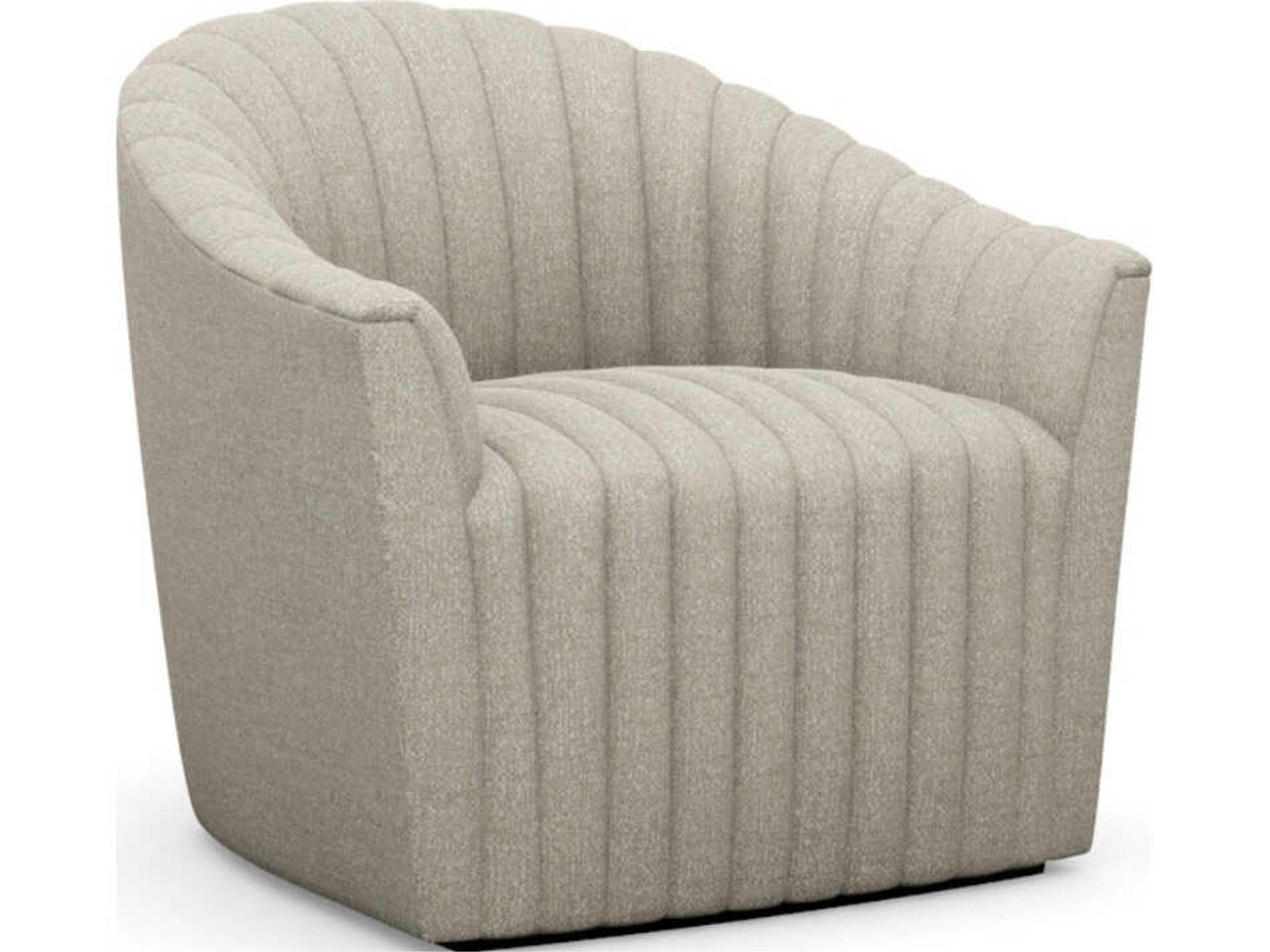 Channel Swivel Beige Accent Chair