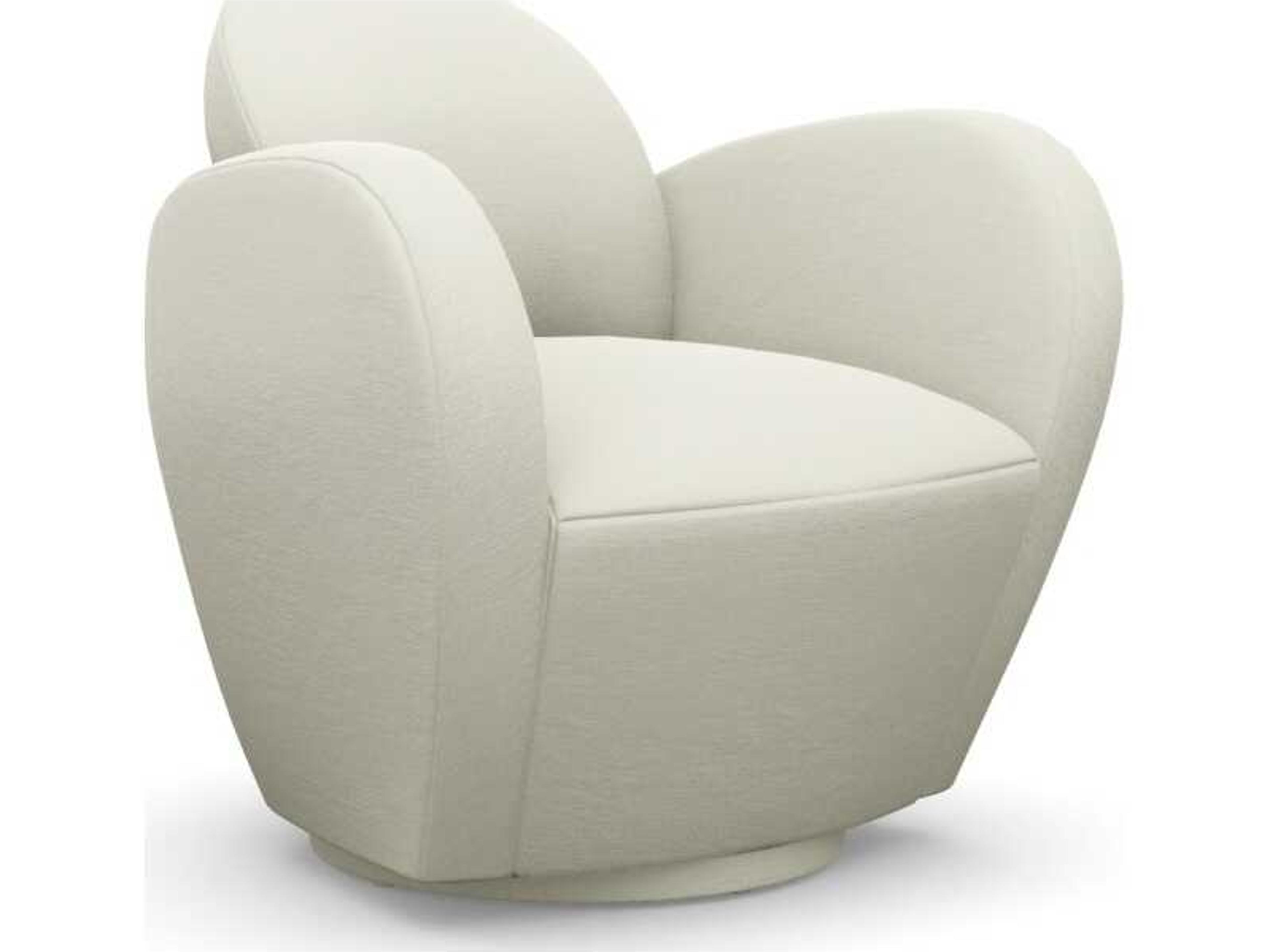 Miami Swivel White Accent Chair