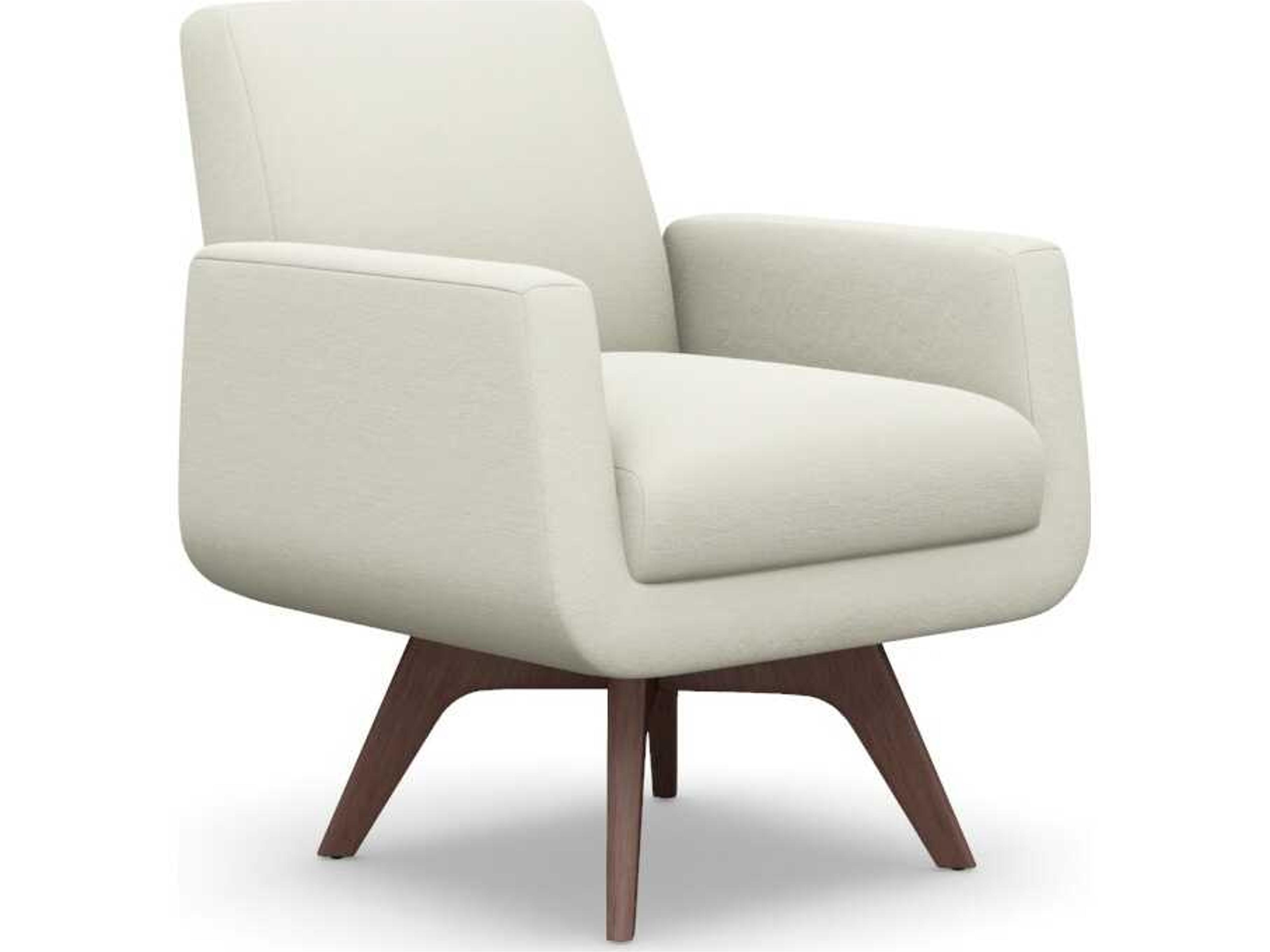 Landon Revolving White Accent Chair