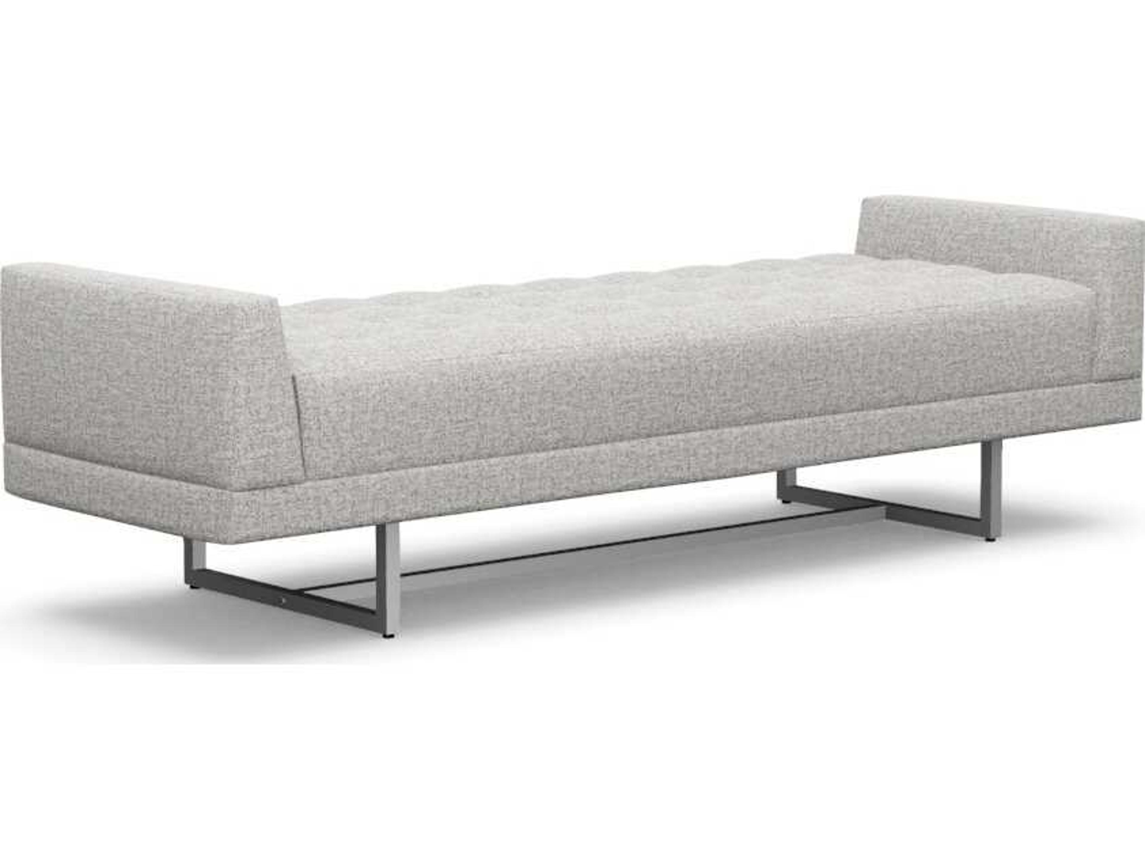 Luca Storm Polished Nickel Gray Upholstered Accent Bench