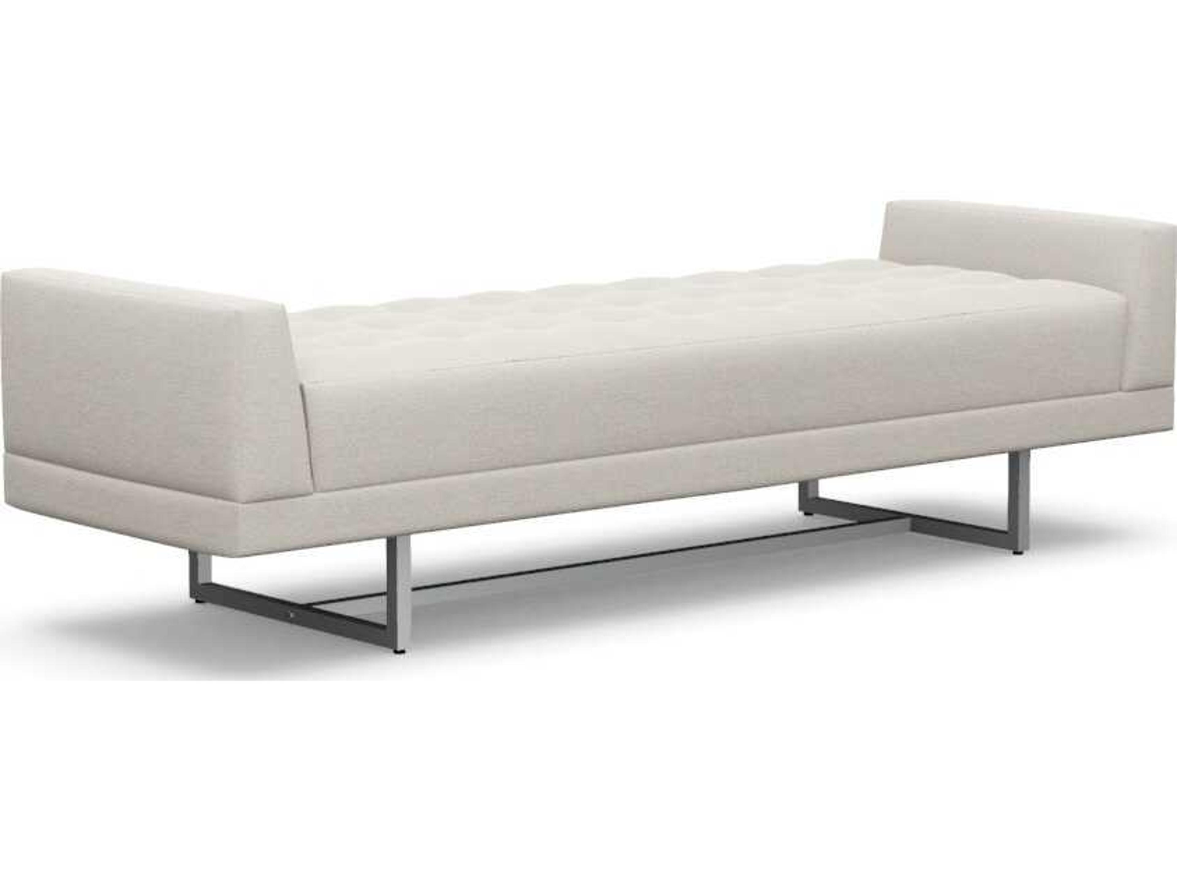 Luca Cameo Polished Nickel Cream Upholstered Accent Bench