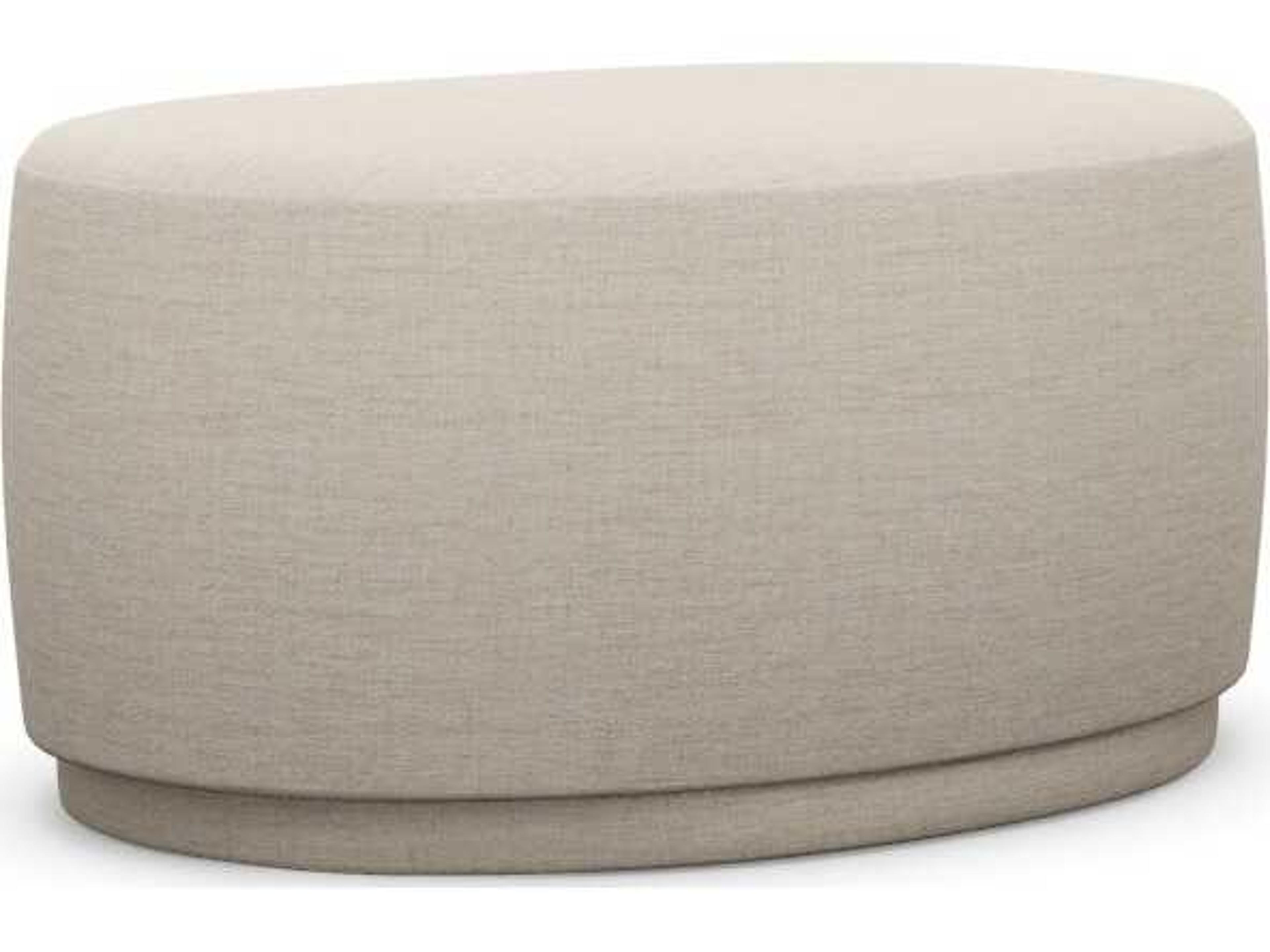 Interlude Home Dana Bluff Beige Upholstered Ottoman