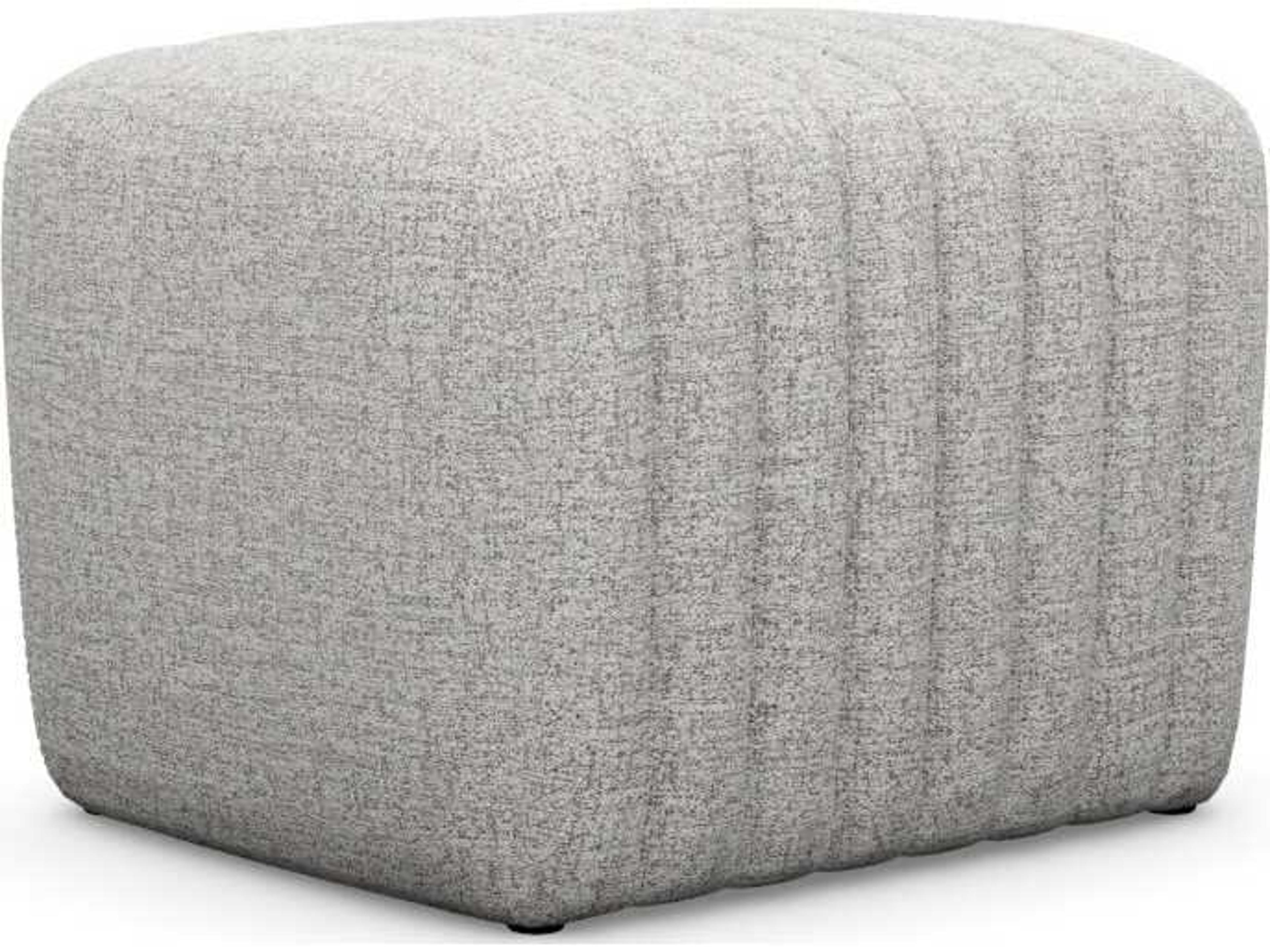 Channel Storm Gray Upholstered Ottoman
