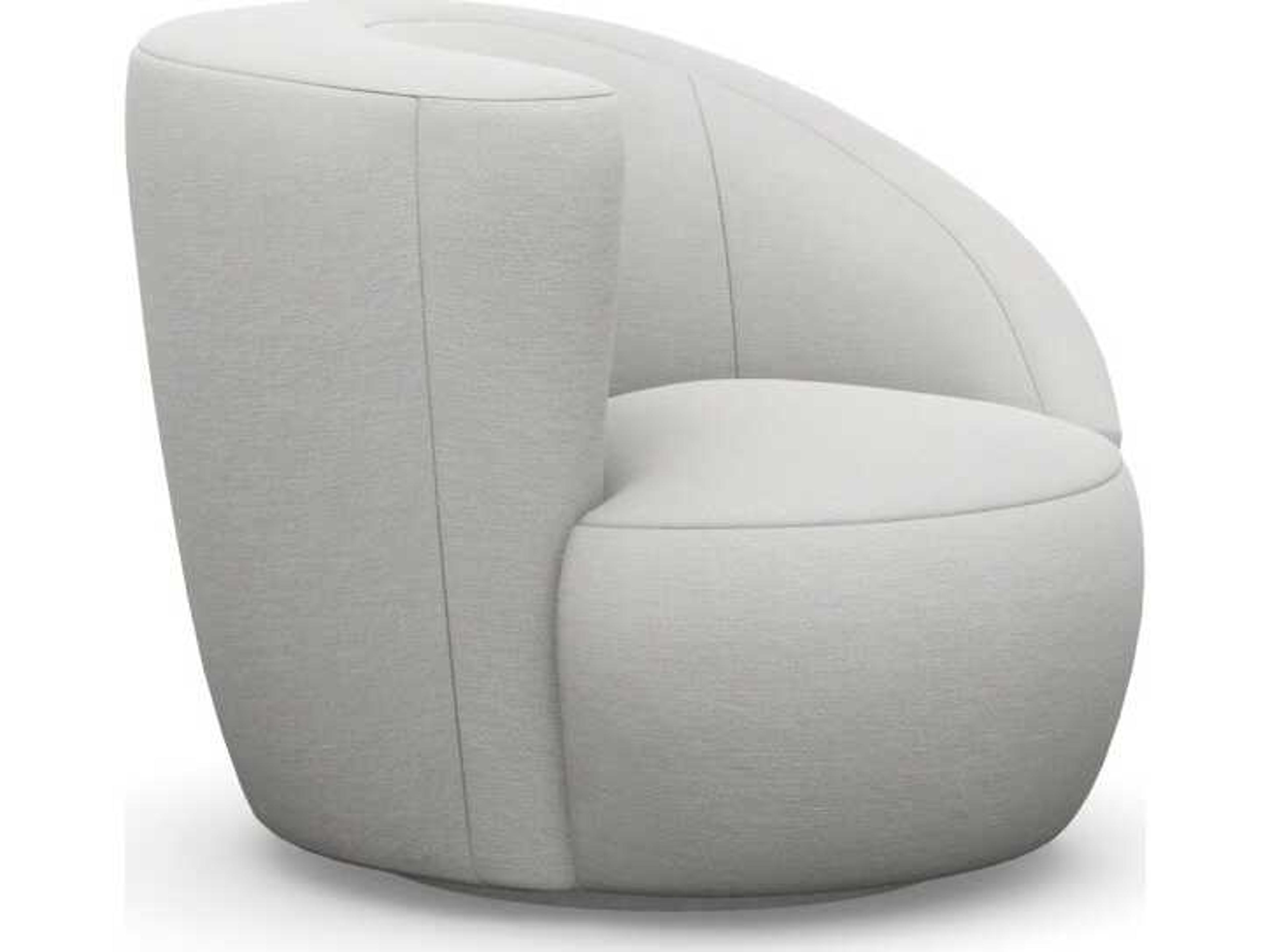 Carlisle Swivel White Accent Chair