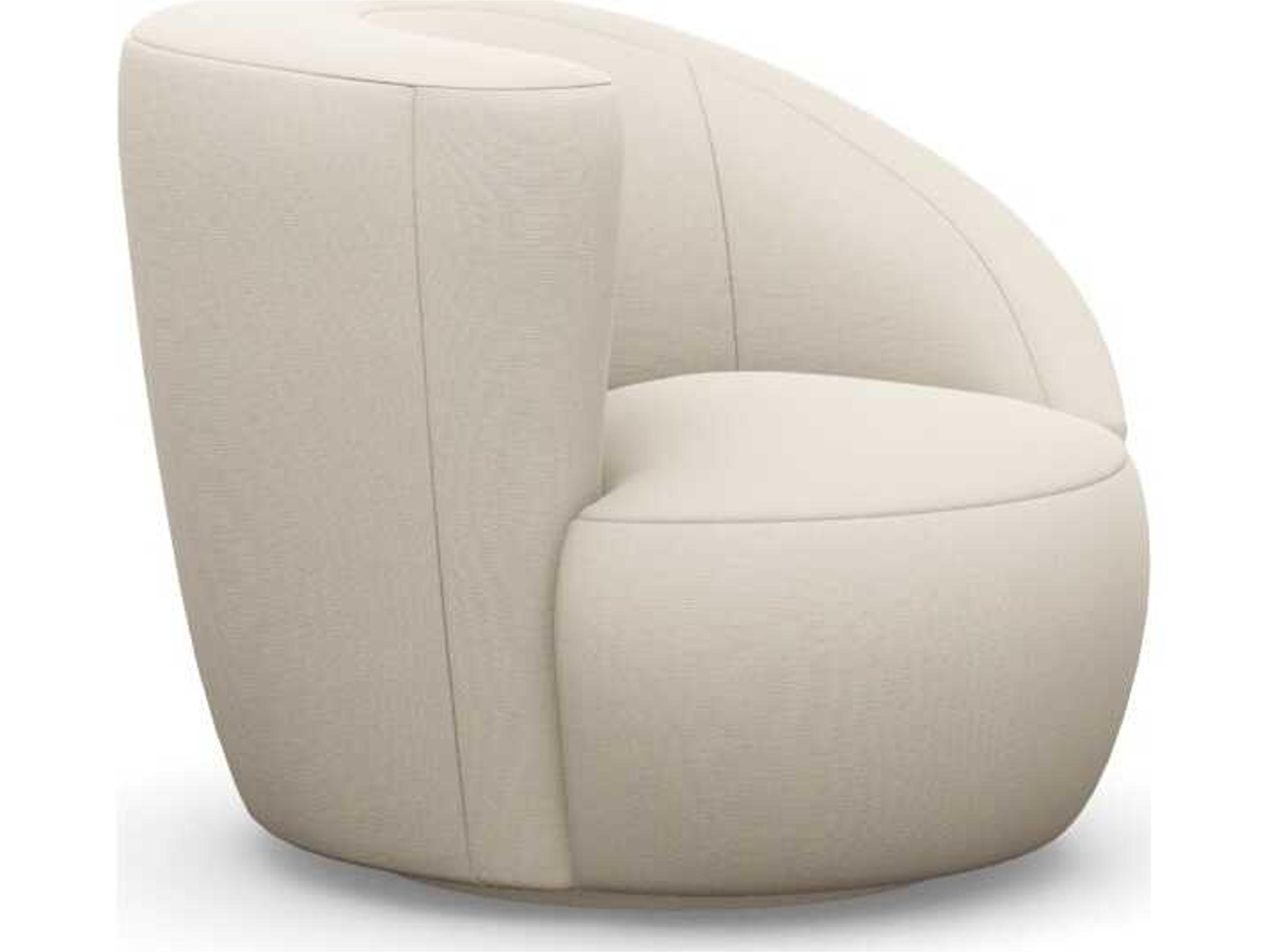Carlisle Swivel White Accent Chair
