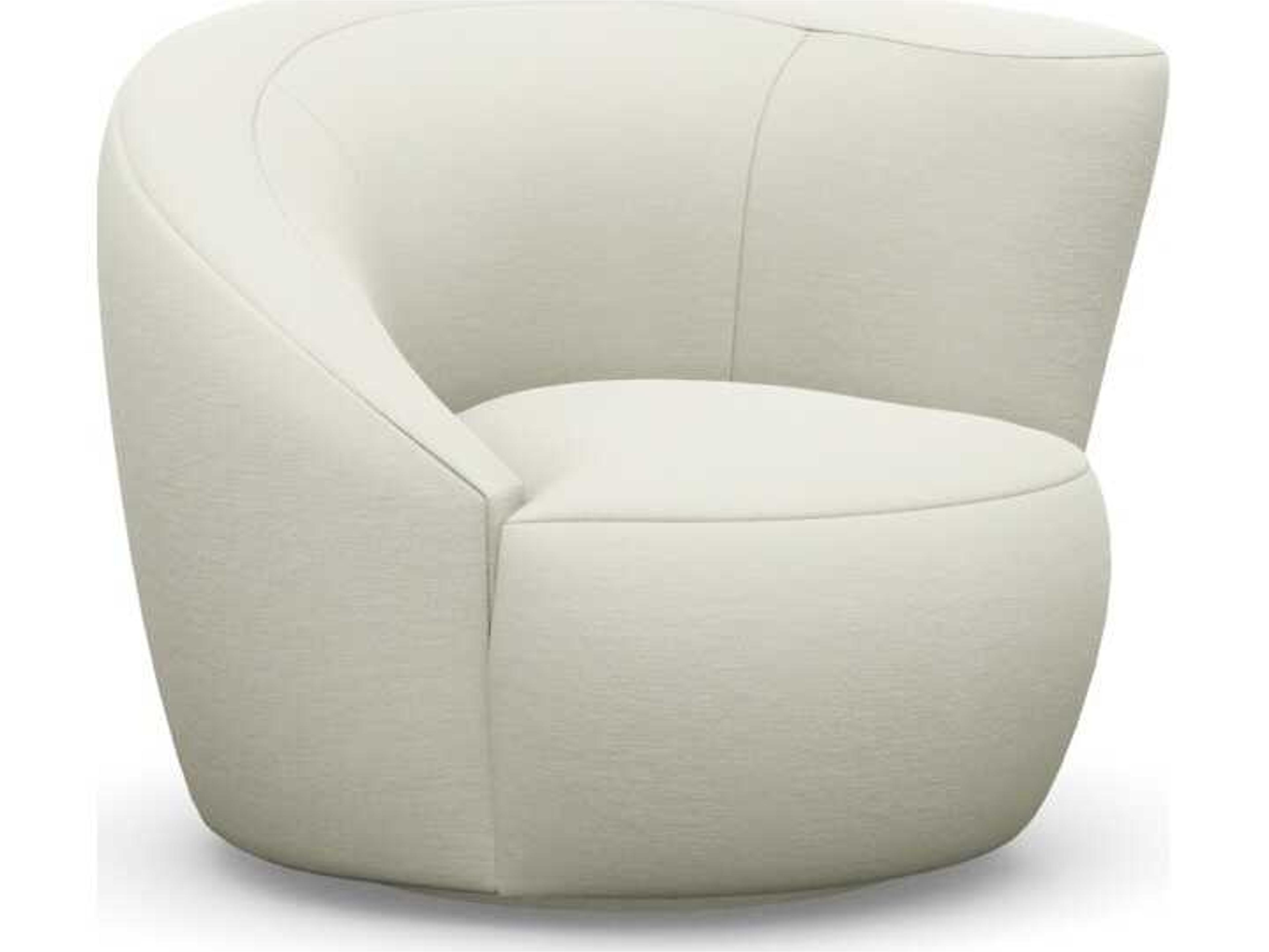 Carlisle Swivel White Accent Chair