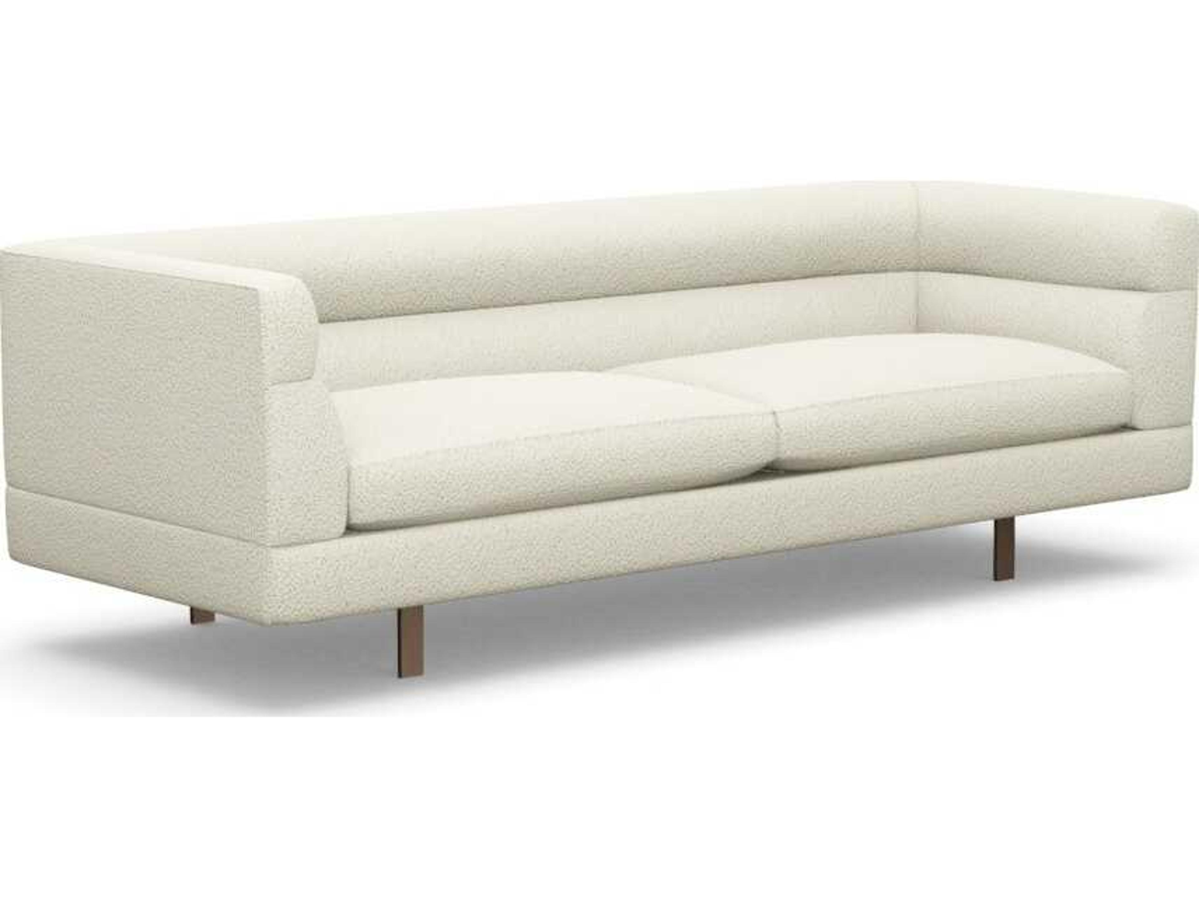 Ornette Down Bronze Cream Faux Leather Sofa