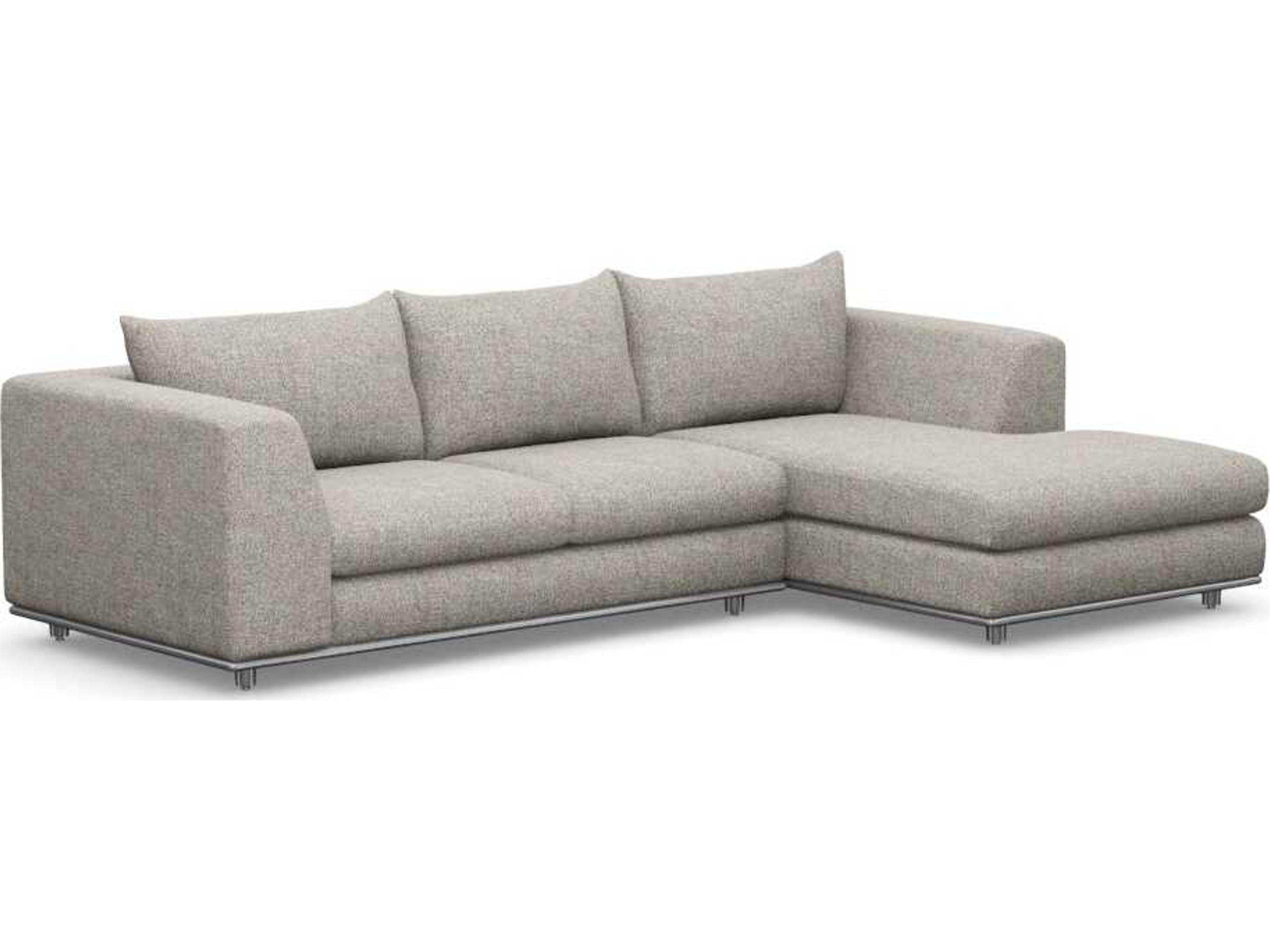Comodo Gray Upholstered Sectional Sofa