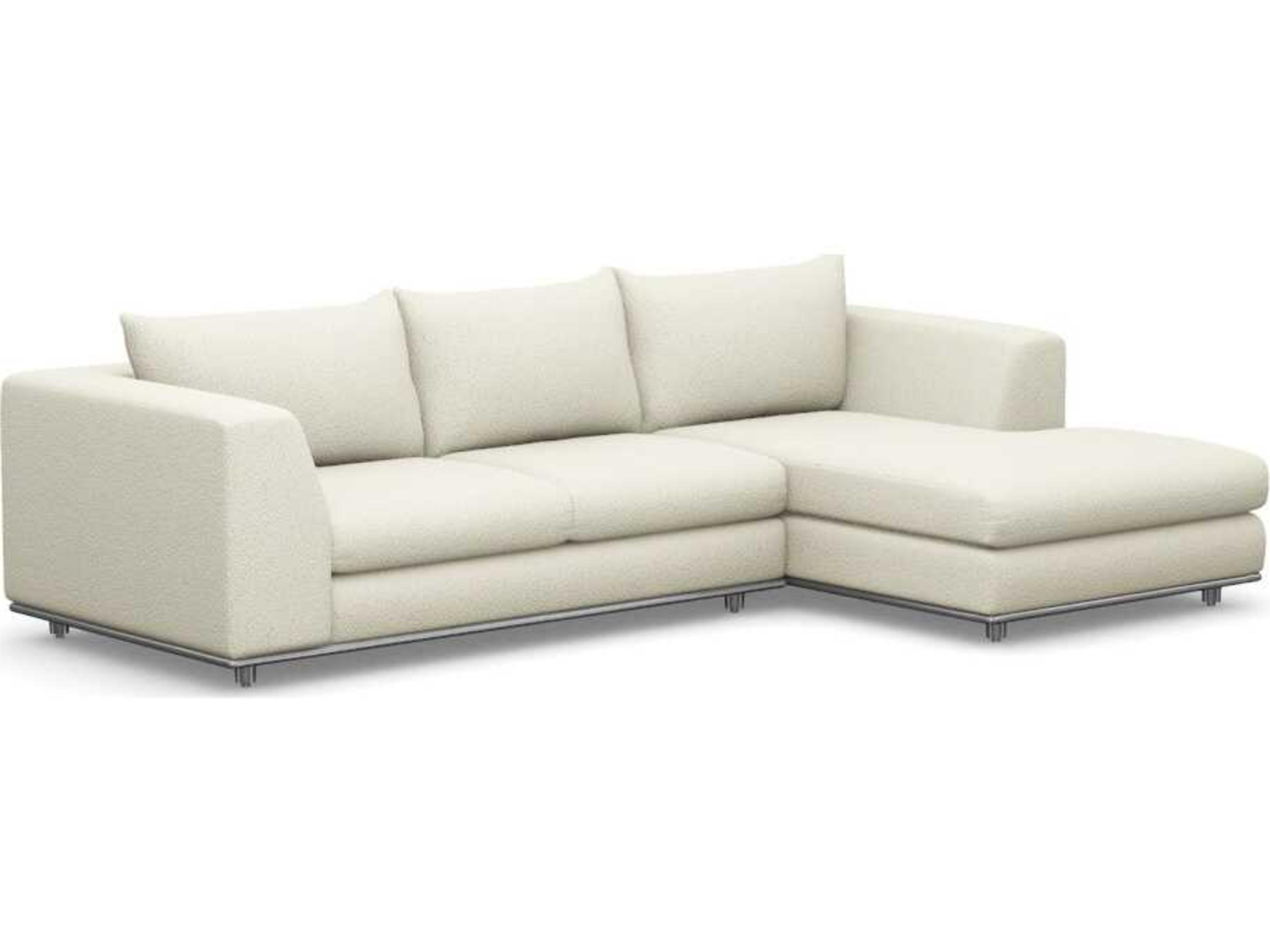 Comodo Cream Faux Leather Sectional Sofa