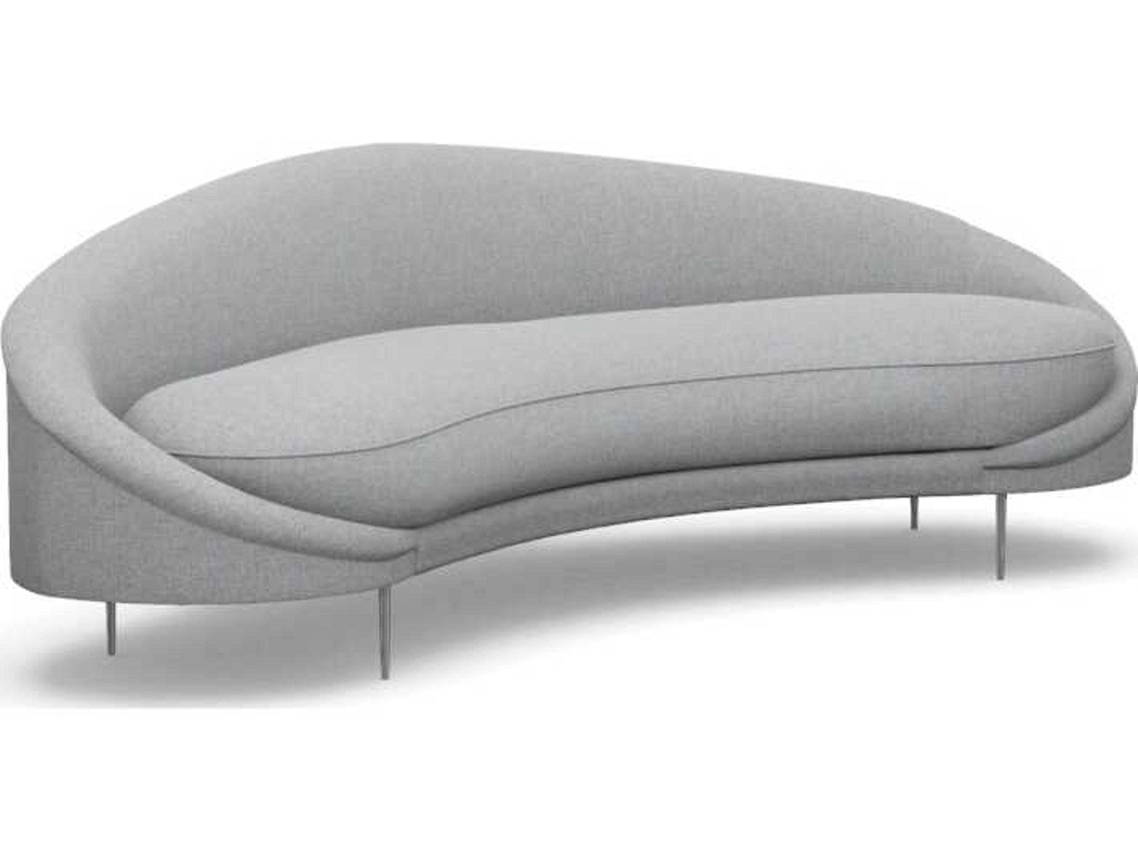 Ava Pure Grey Polished Nickel Upholstered Sofa