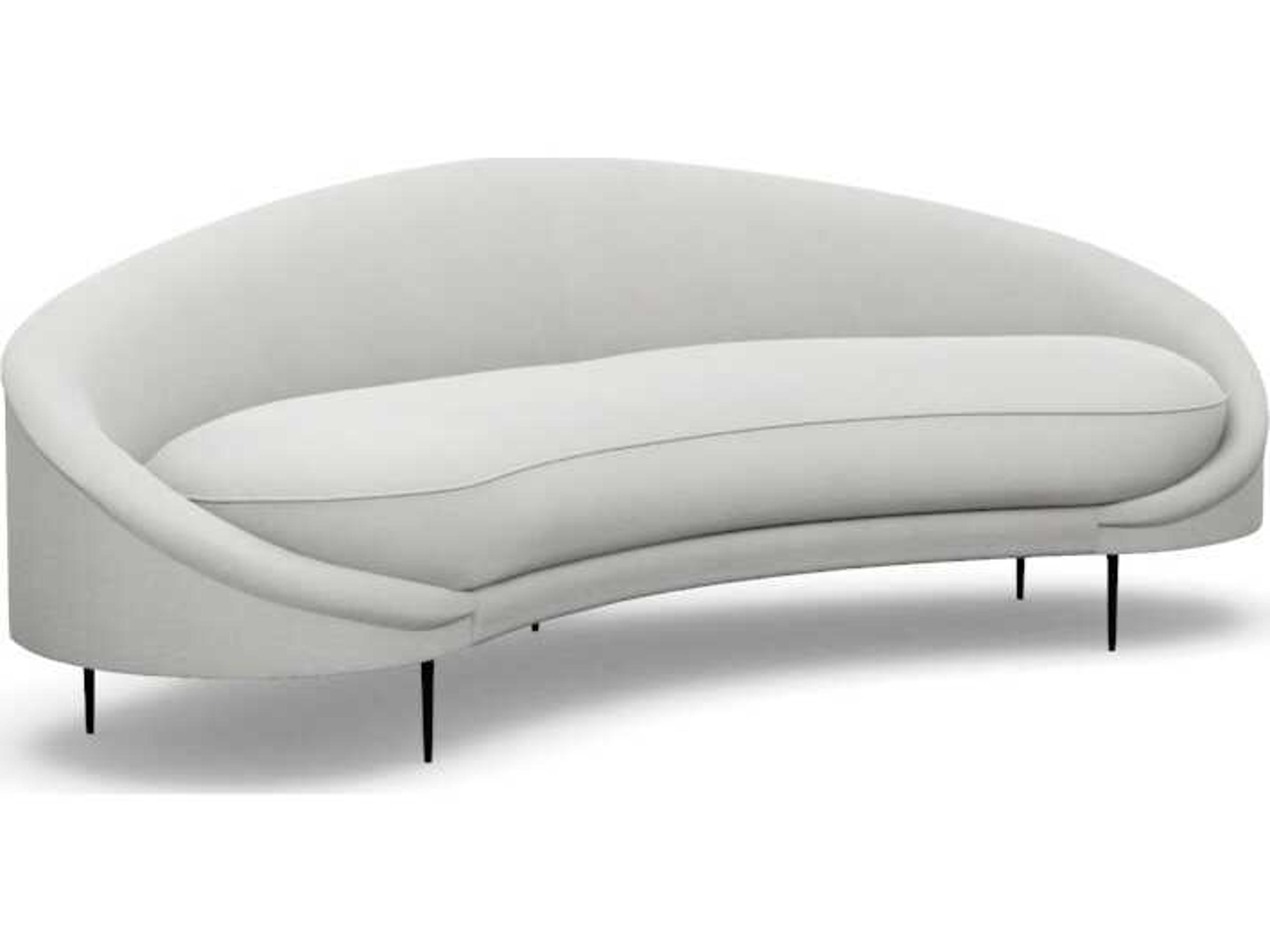 Ava Fresco Polished Brass White Upholstered Sofa