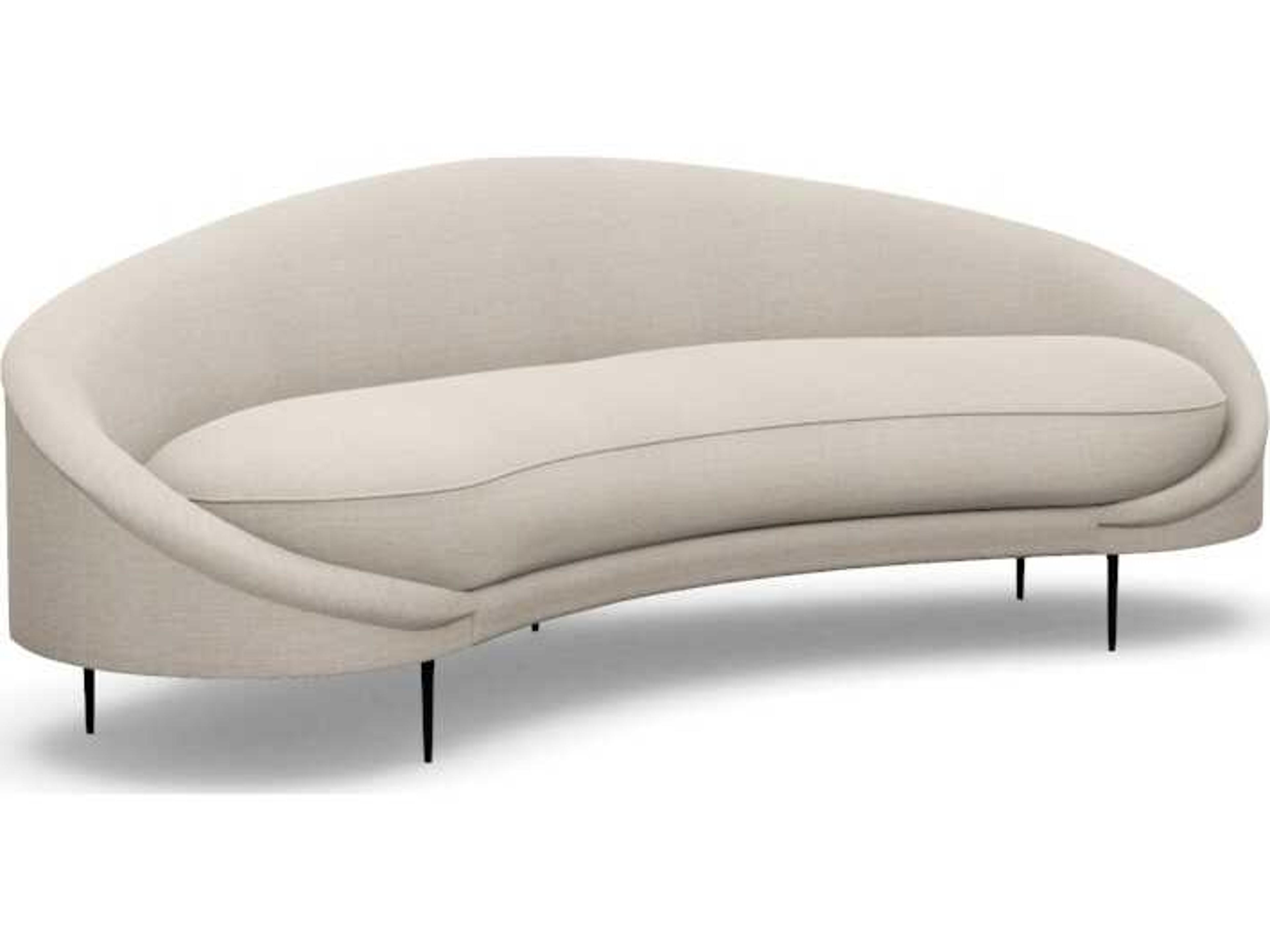 Ava Bluff Polished Brass Beige Upholstered Sofa
