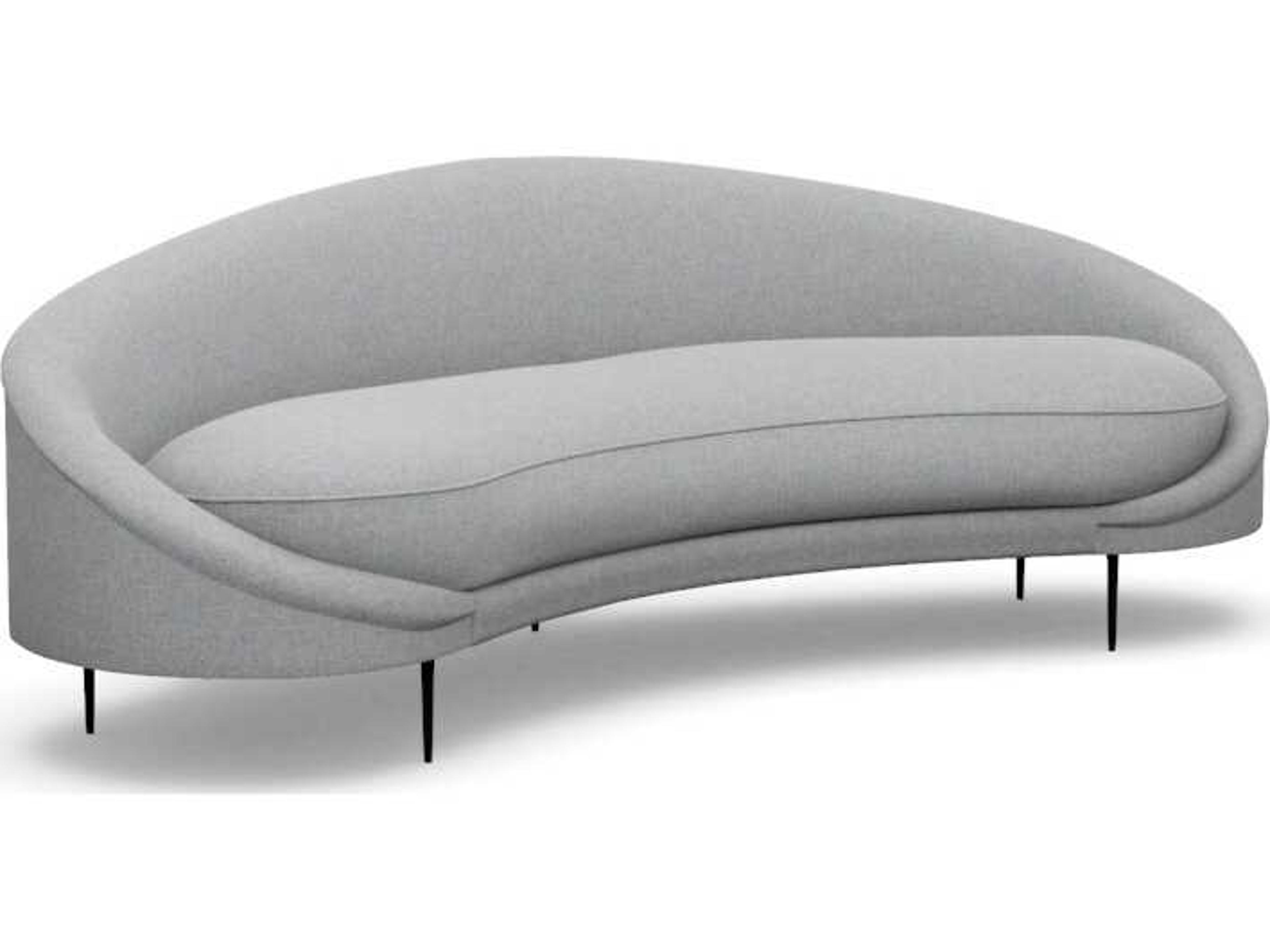 Ava Pure Grey Polished Nickel Upholstered Sofa