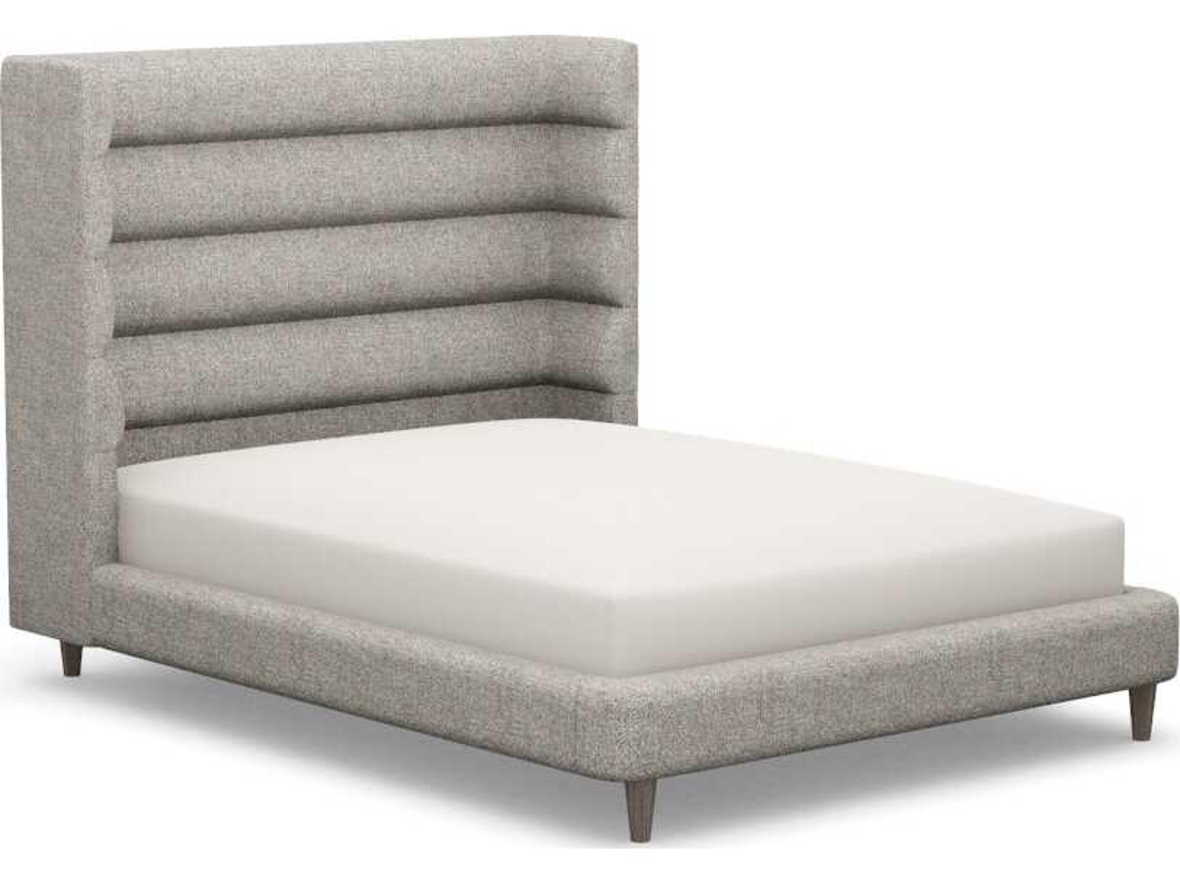 Interlude Home Ornette Gray Solid Wood Upholstered Queen Platform Bed