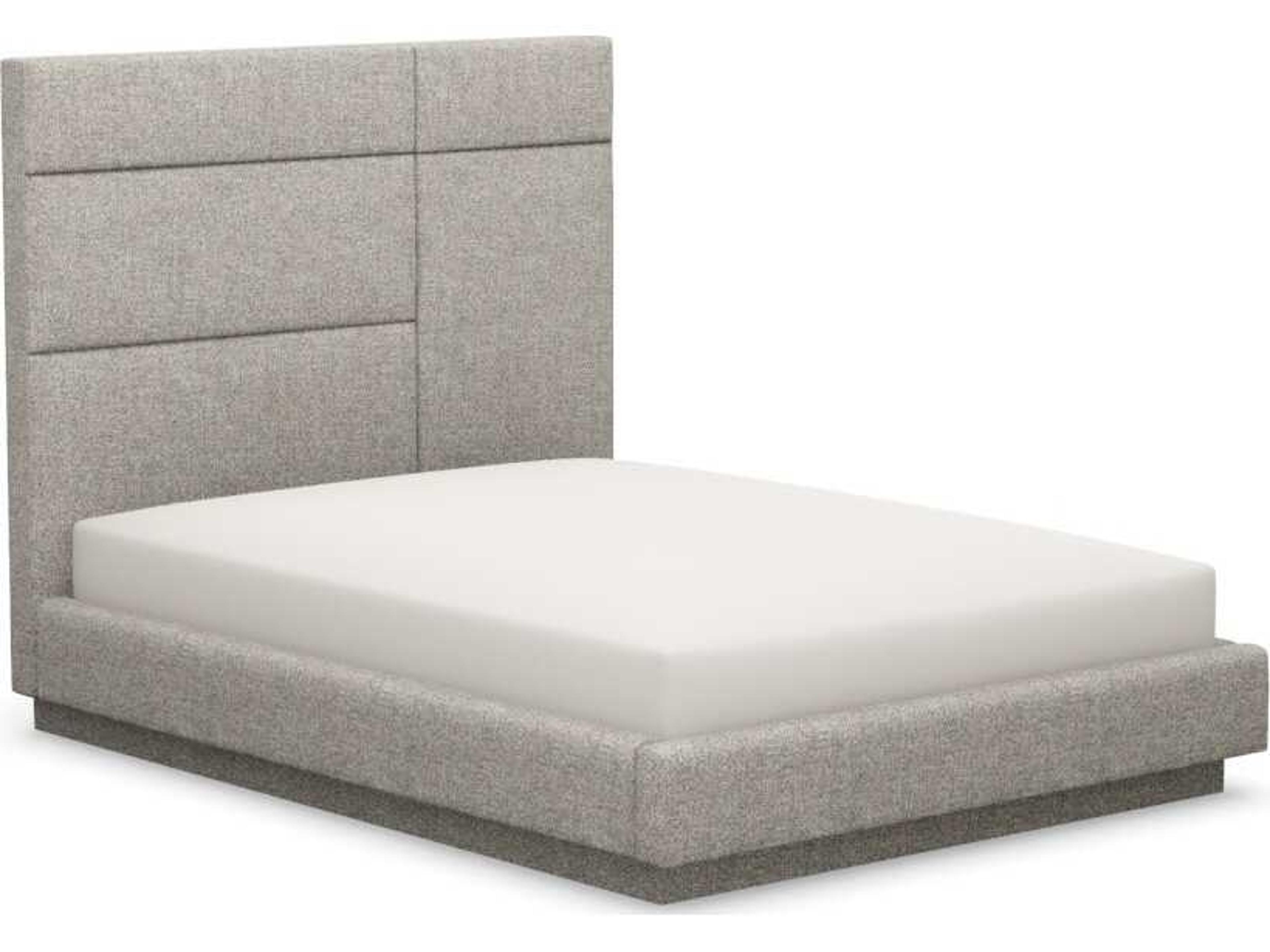 Quadrant Gray Upholstered Queen Platform Bed