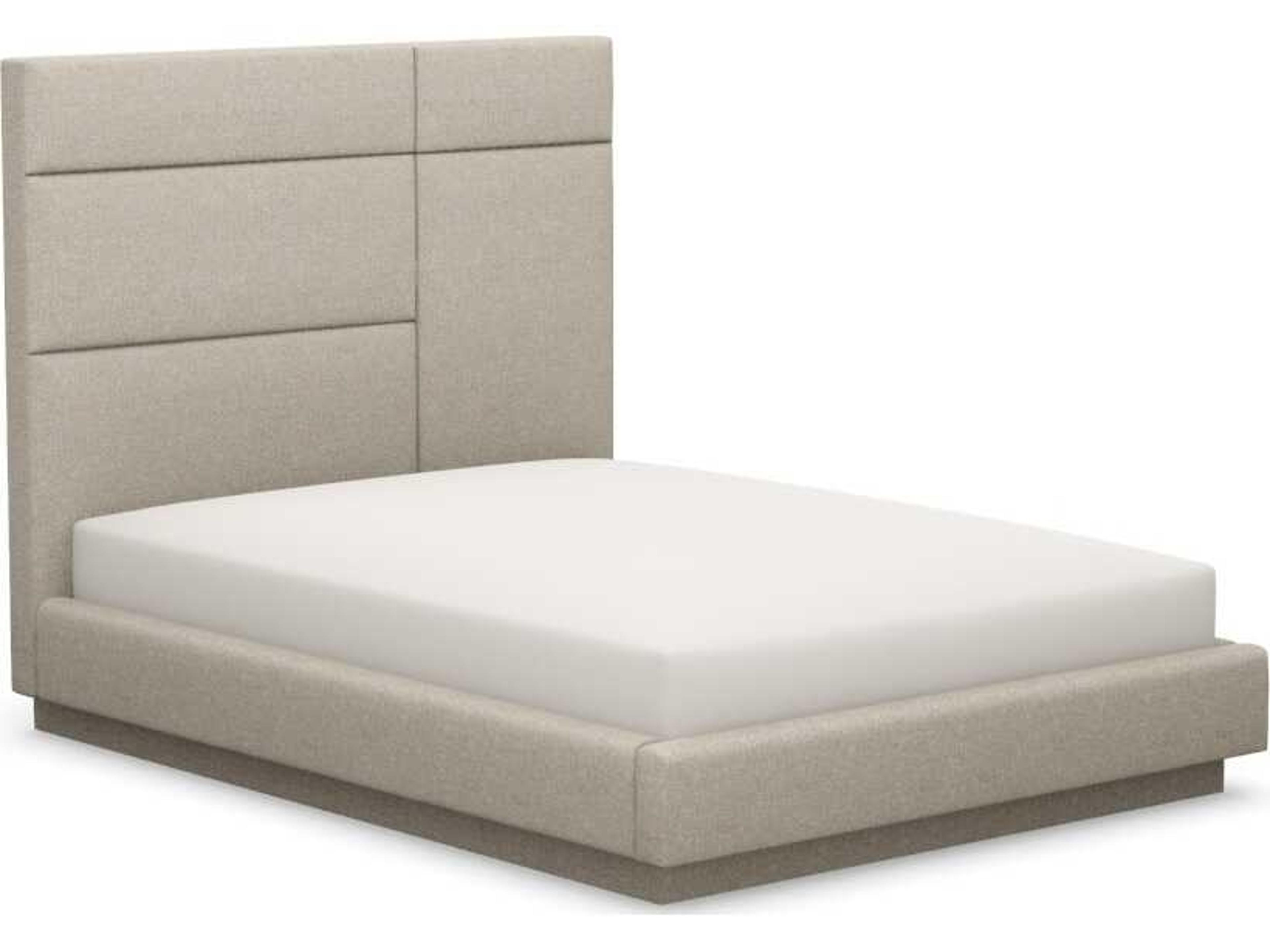 Quadrant Beige Upholstered Queen Platform Bed