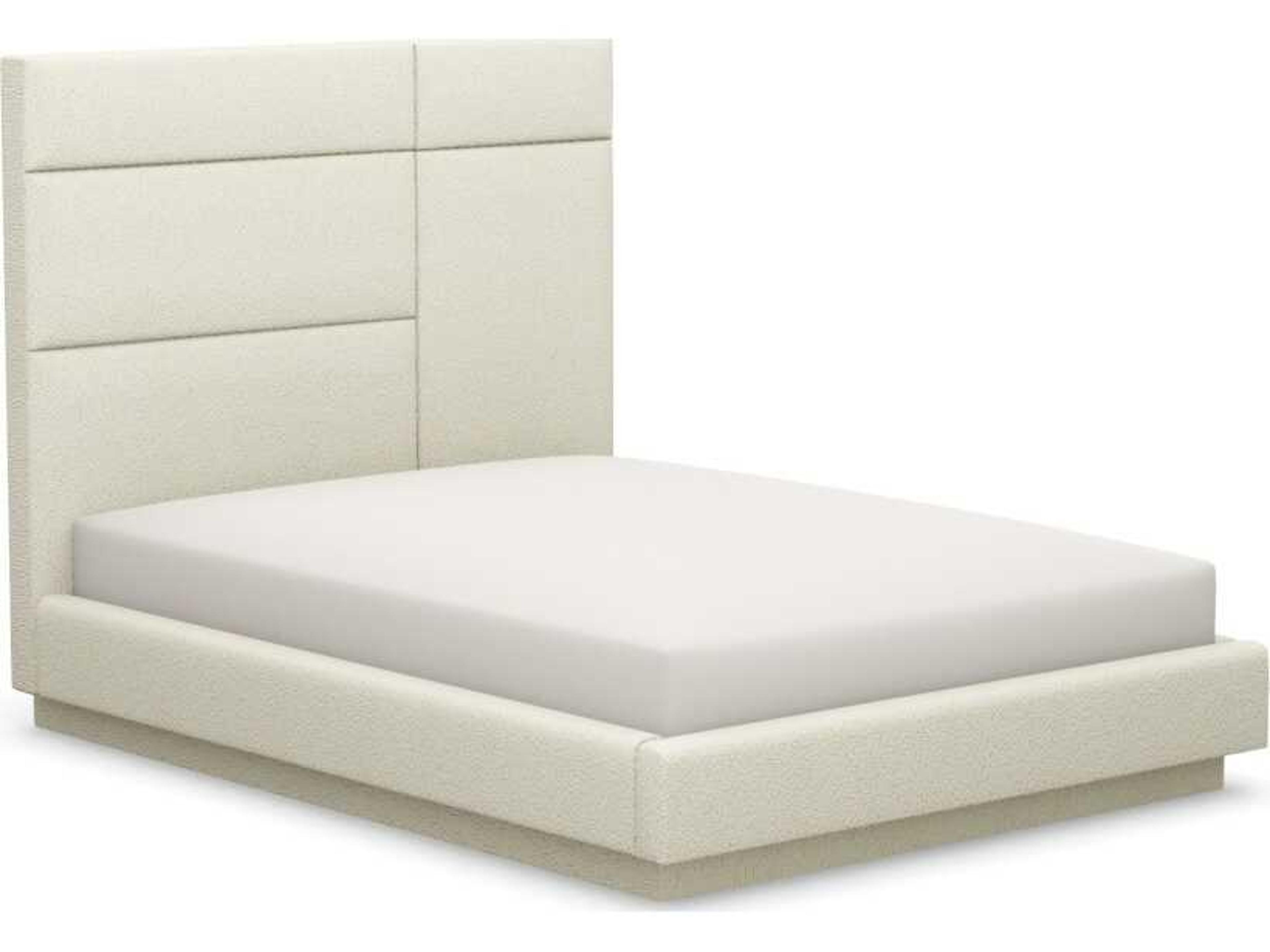 Quadrant Beige Upholstered Queen Platform Bed