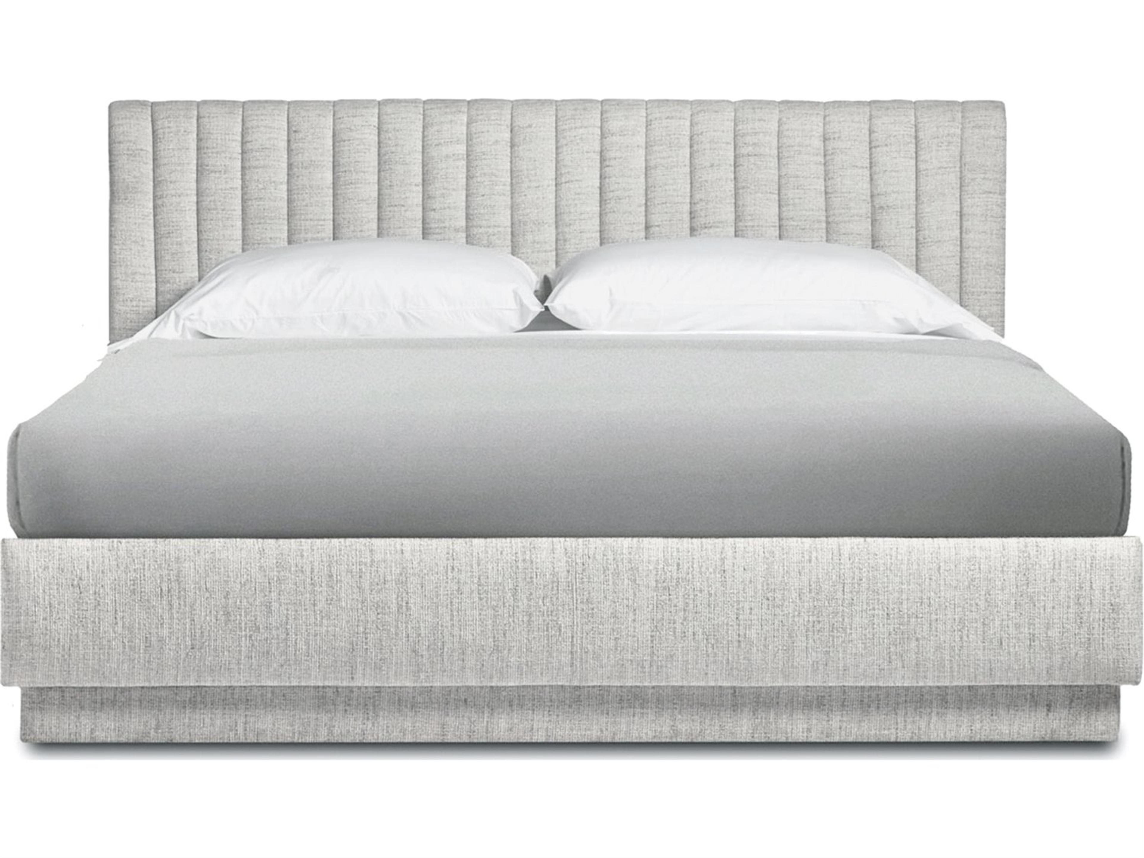 Skylar Beach Heather Gray Upholstered King Panel Bed