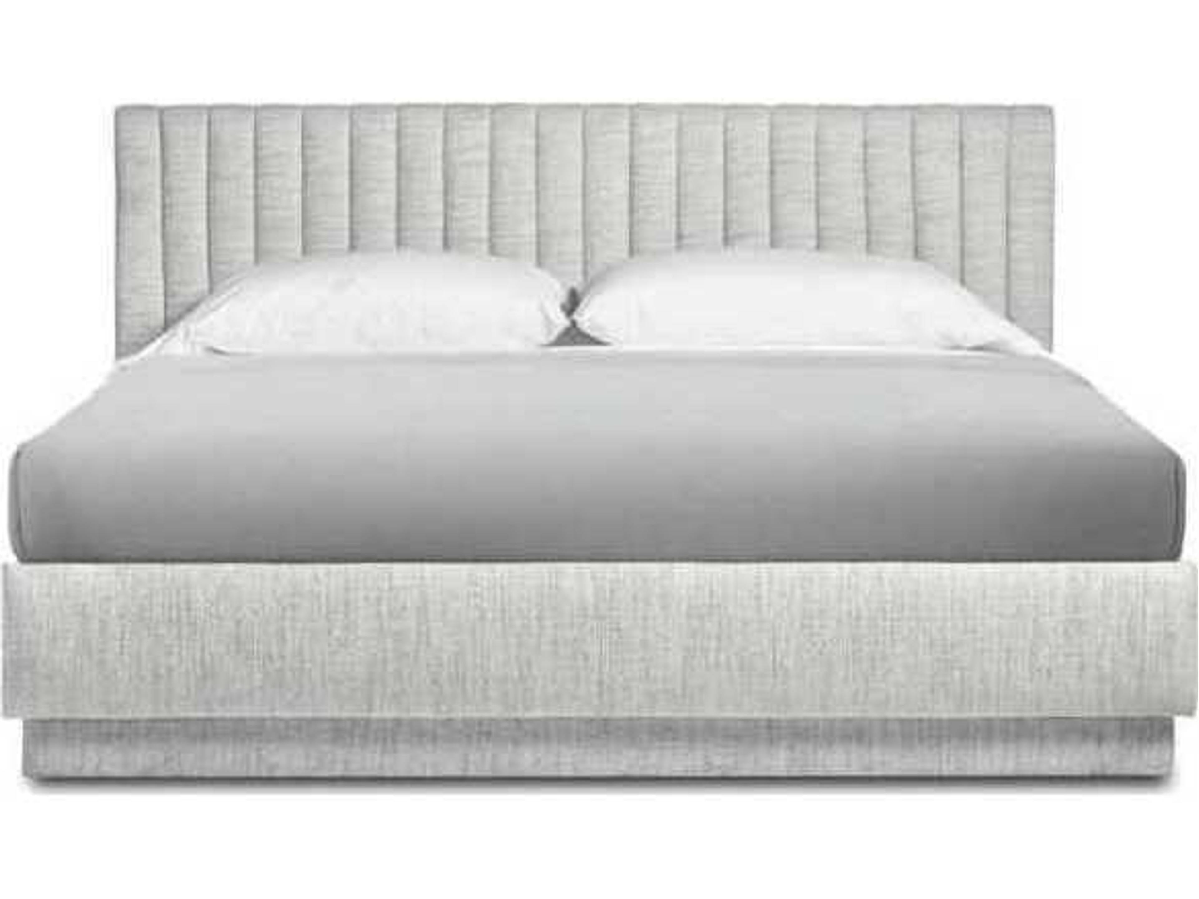 Skylar Beach Heather Gray Upholstered Queen Platform Bed