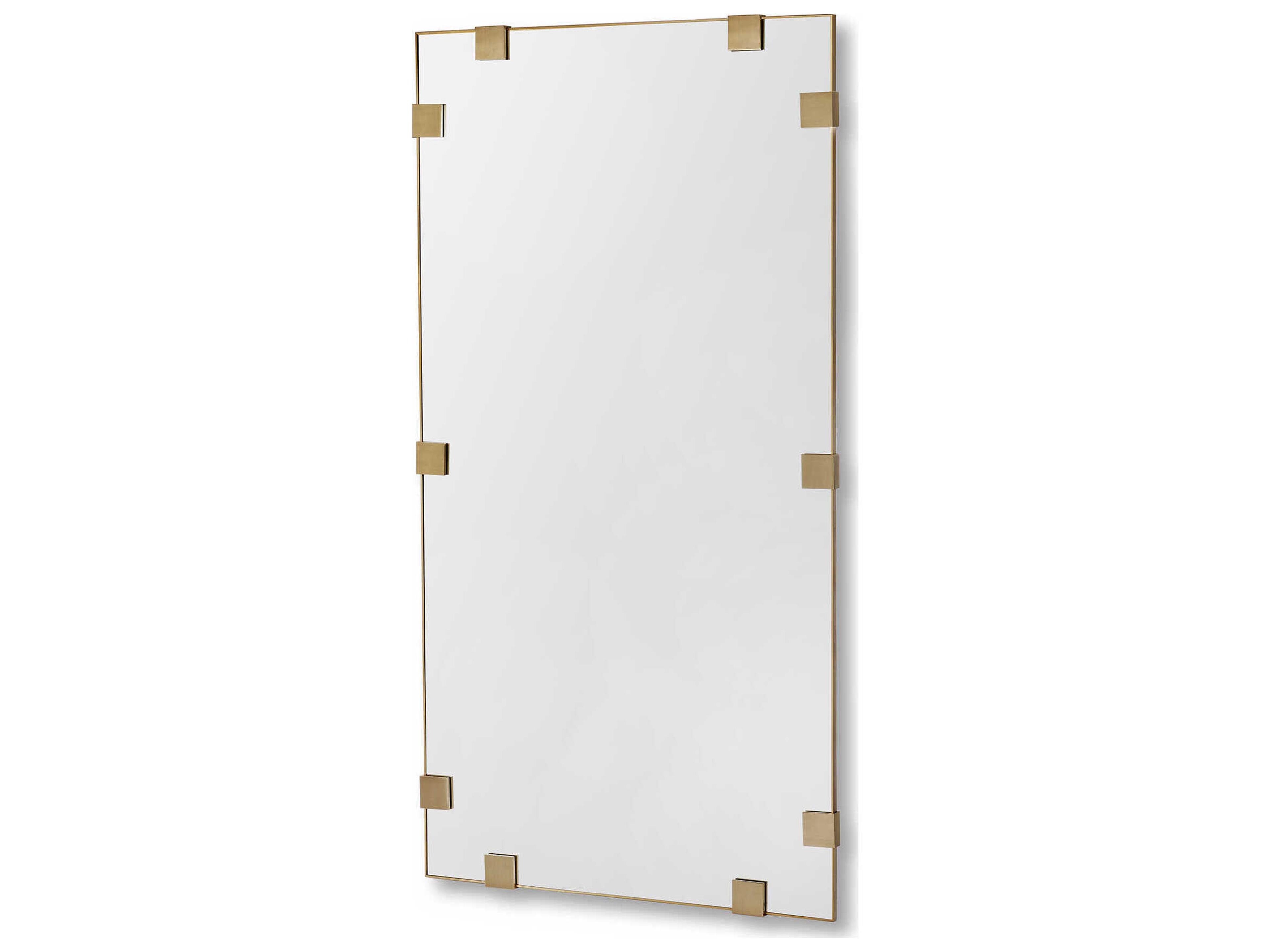 Nippon Brushed Brass Plain Mirror Floor Rectangular