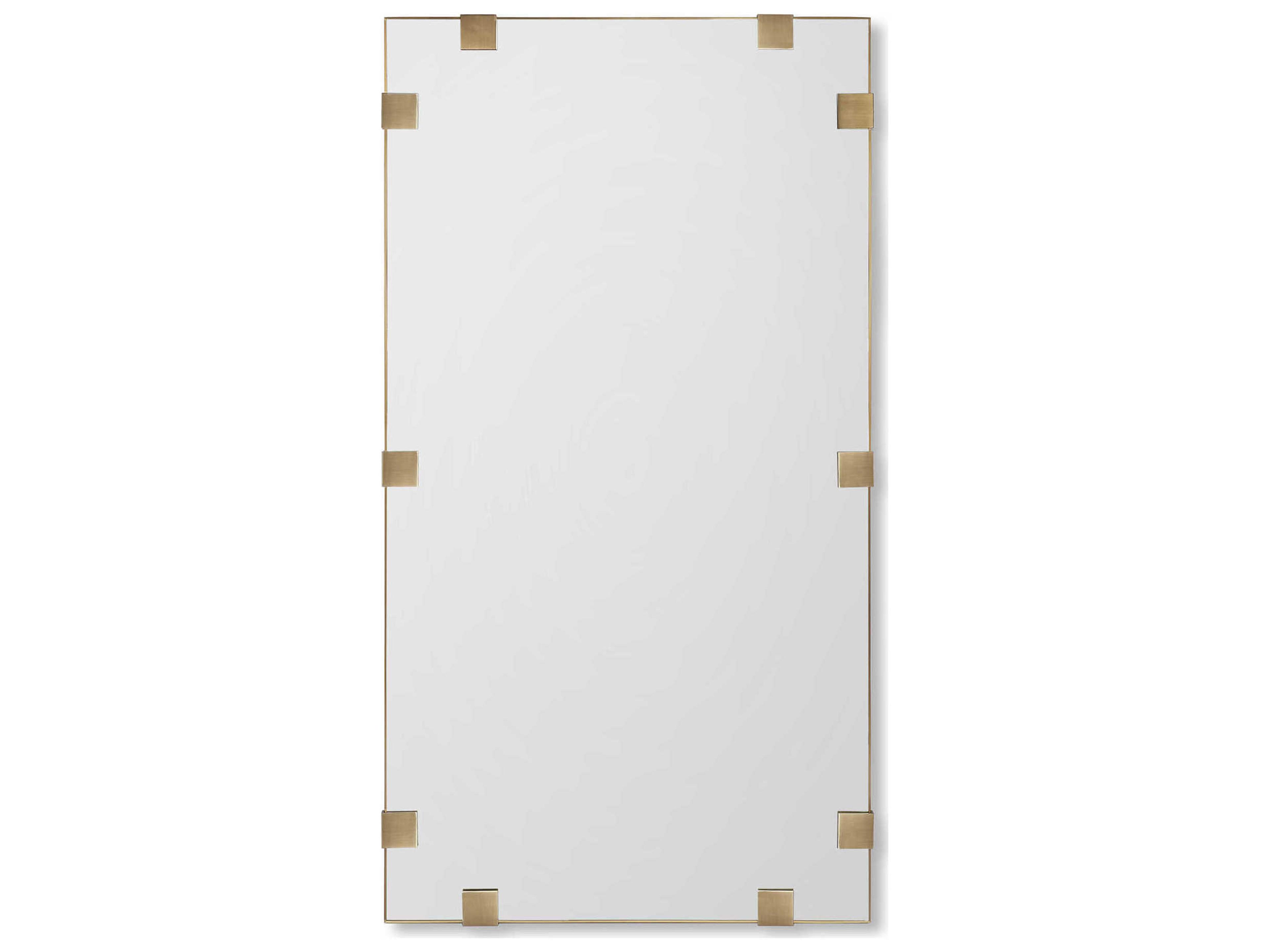 Interlude Home Nippon Brushed Brass Plain Mirror Floor Rectangular