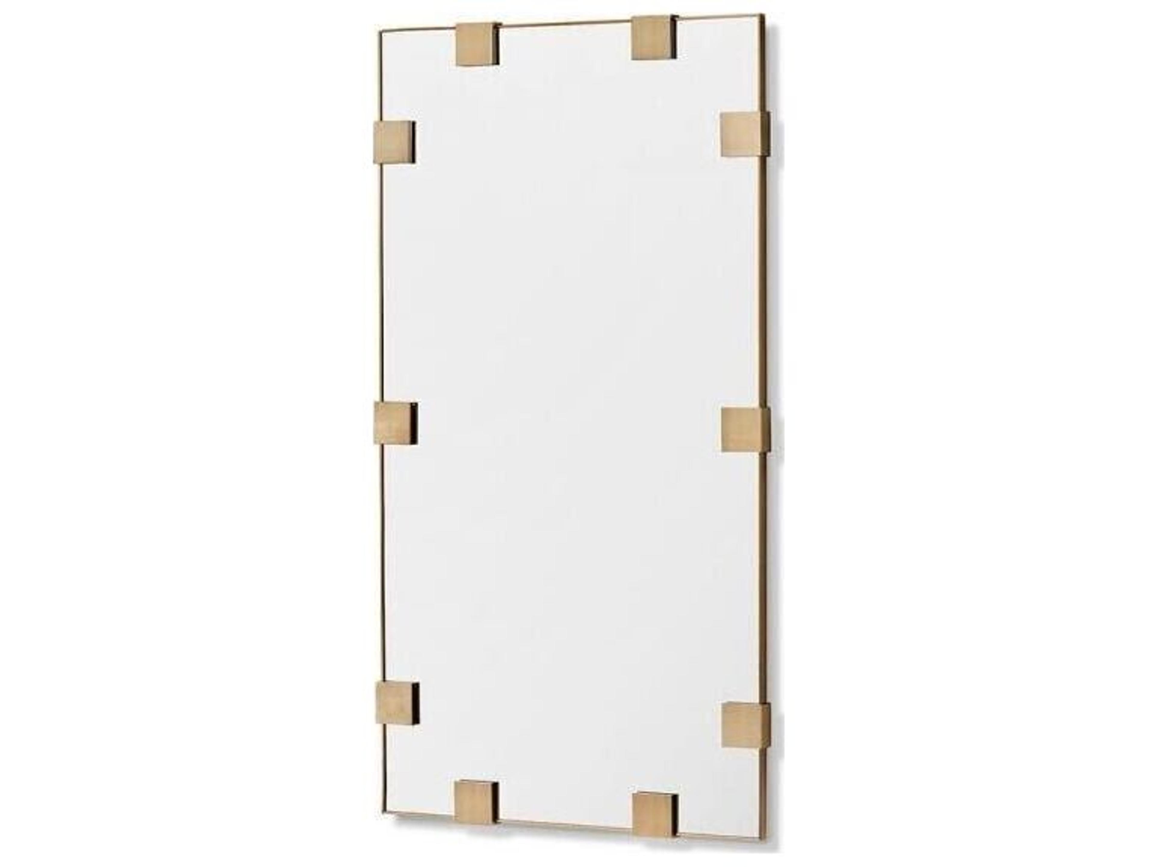 Nippon Brushed Brass Plain Mirror Floor Rectangular