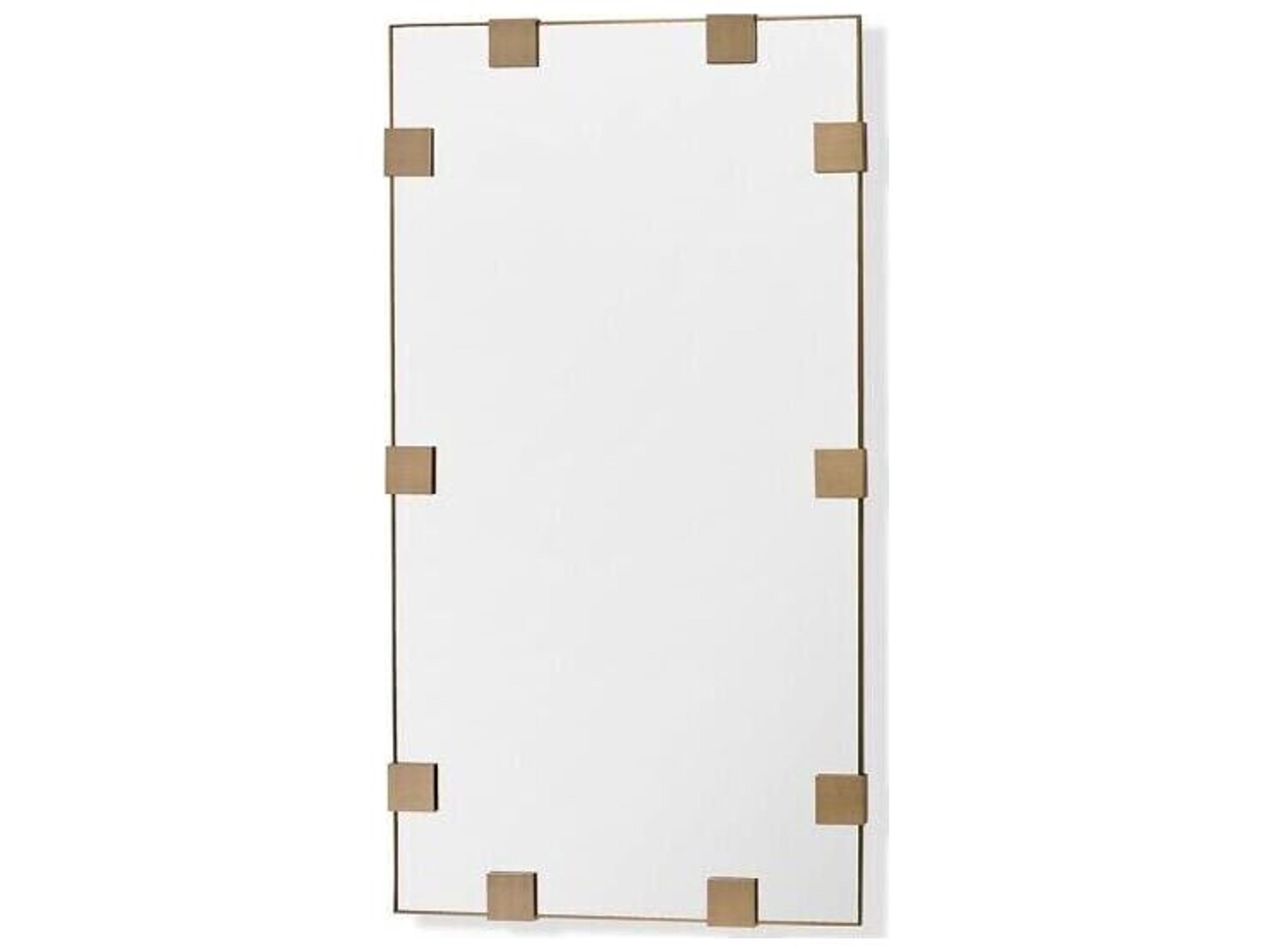 Interlude Home Nippon Brushed Brass Plain Mirror Floor Rectangular