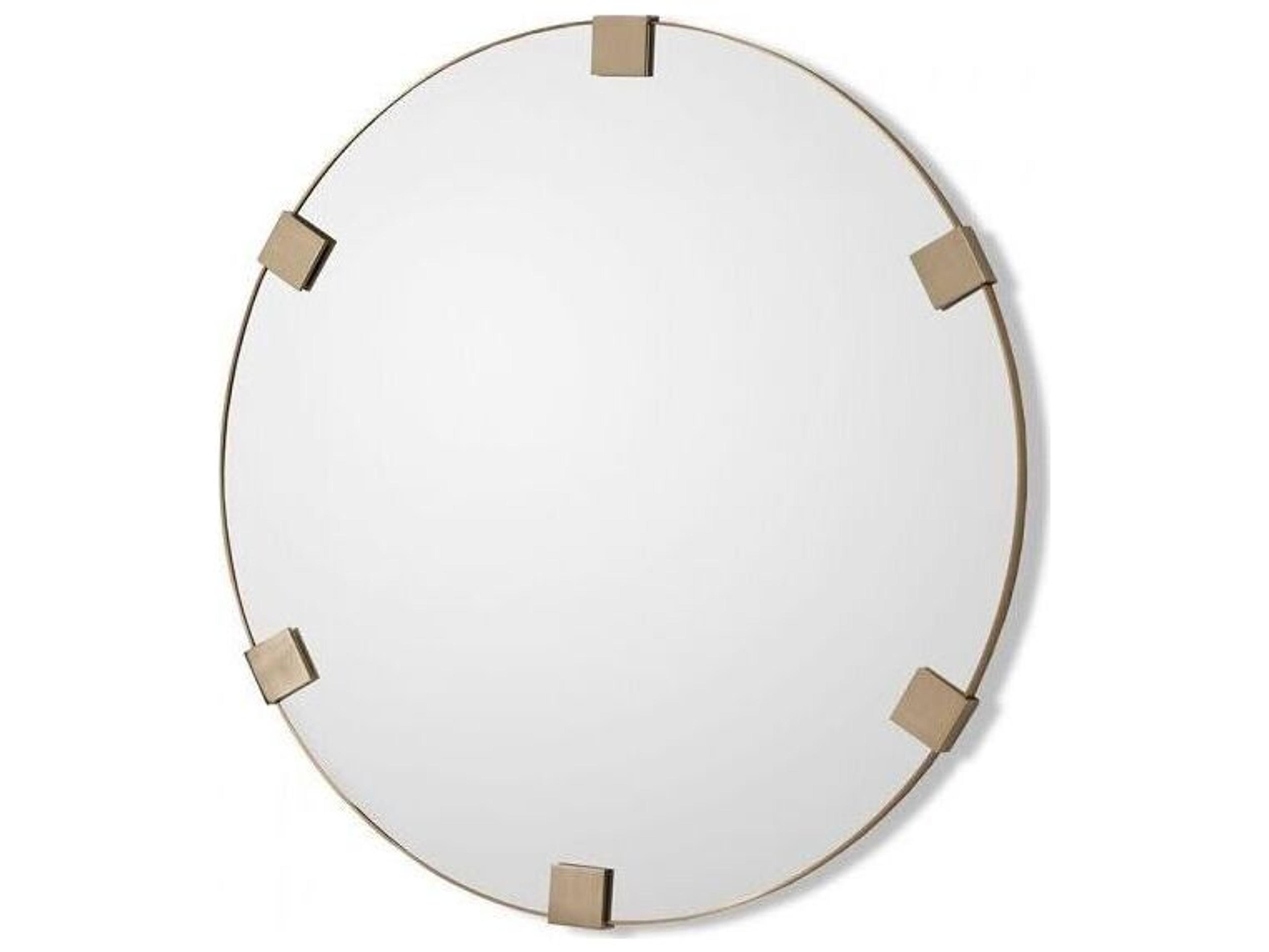 Nippon Brushed Brass Plain Mirror Wall Round