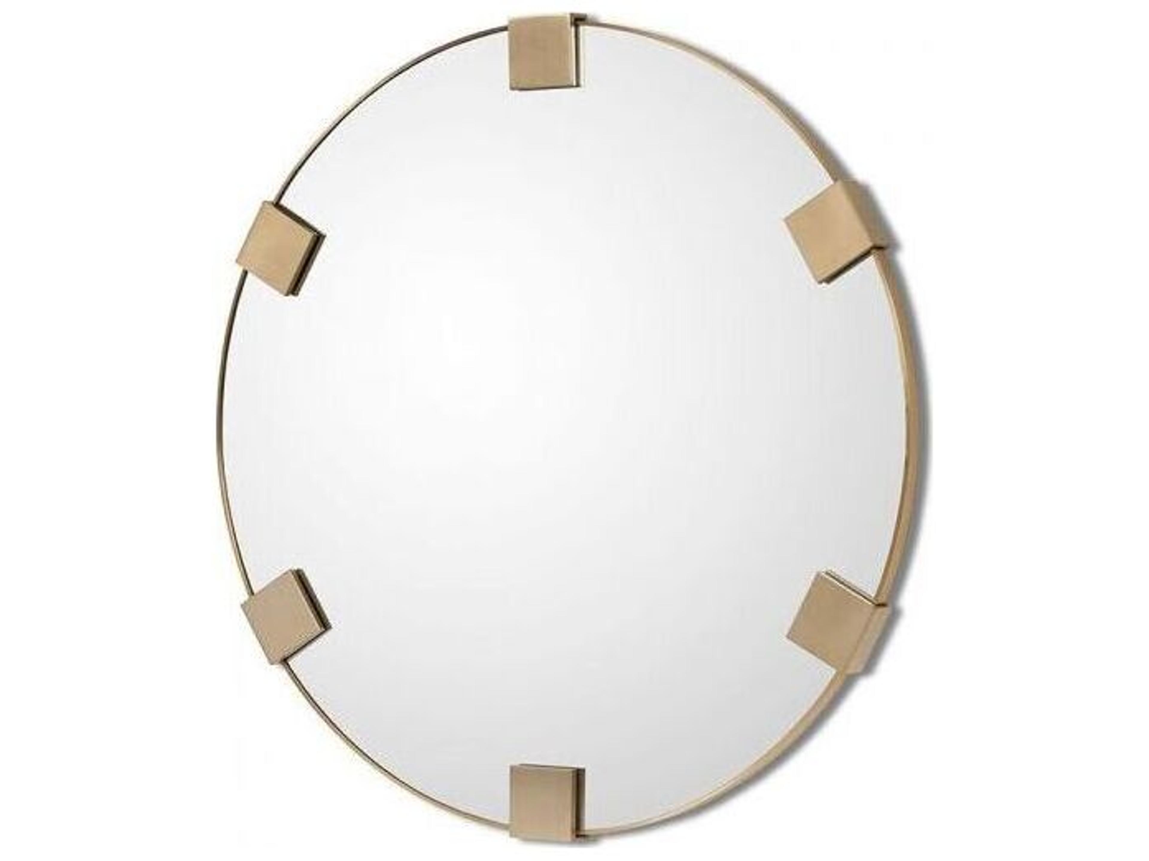 Nippon Brushed Brass Plain Mirror Wall Round