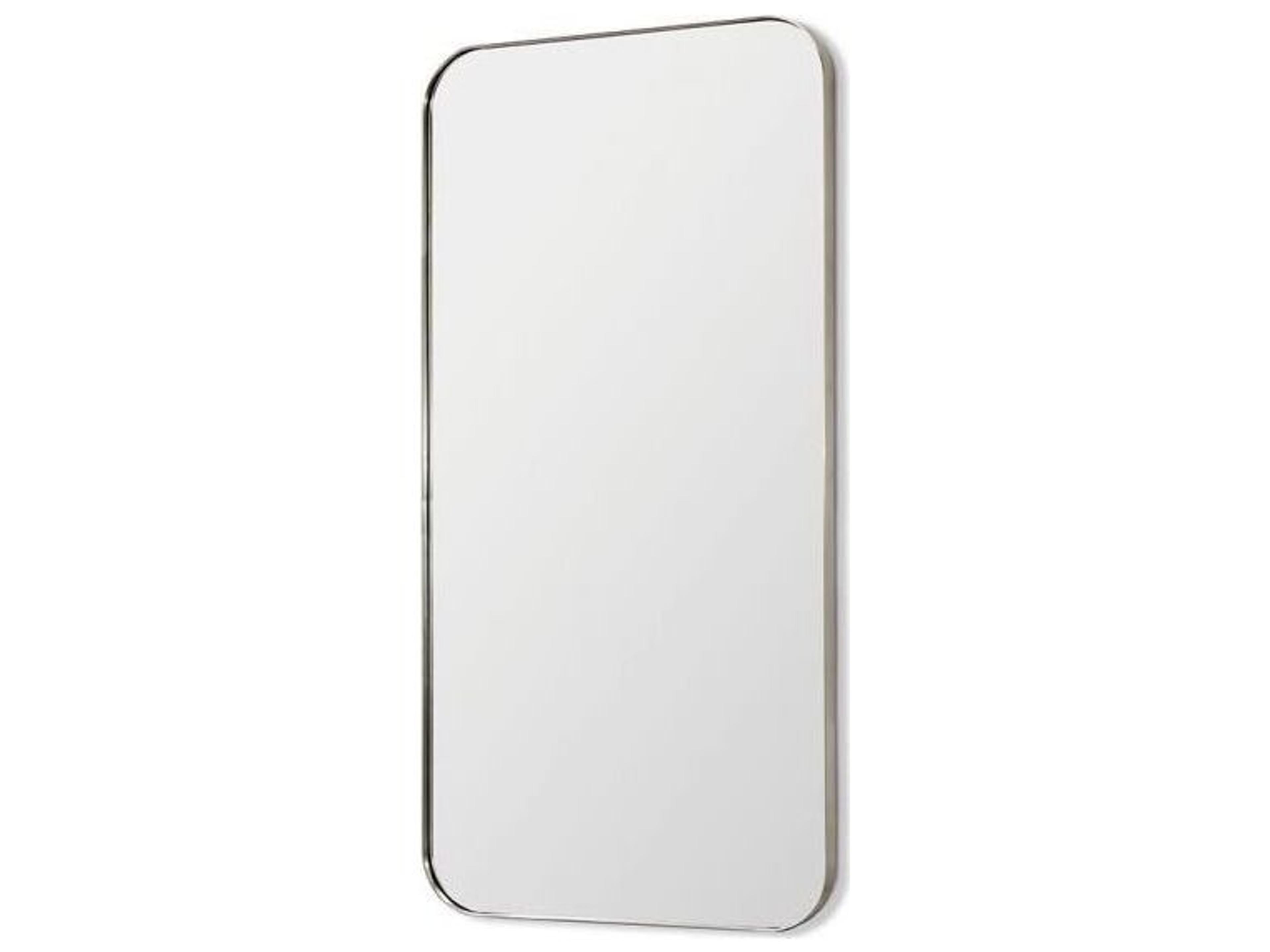 Aalina Brushed Nickel Plain Mirror Floor Rectangular