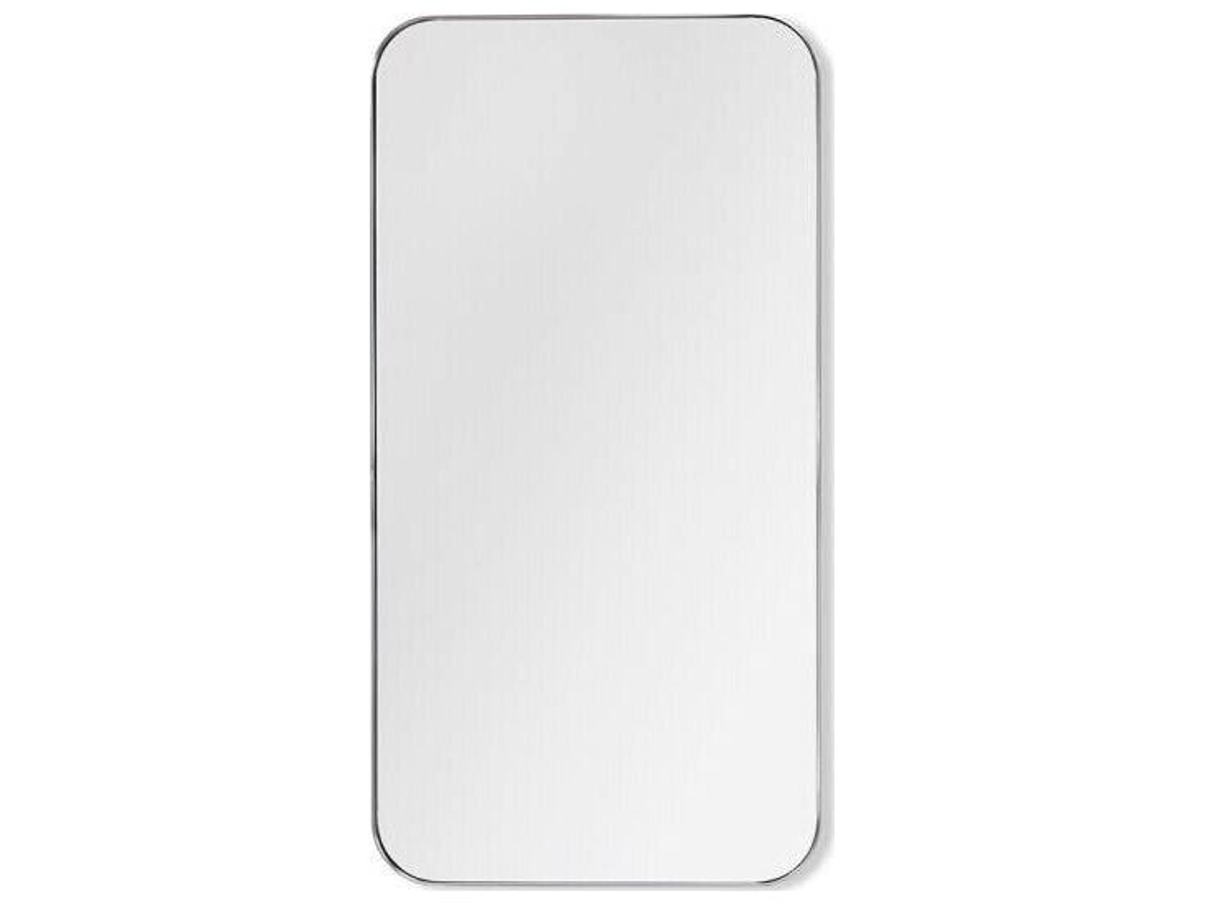 Interlude Home Aalina Brushed Nickel Plain Mirror Floor Rectangular