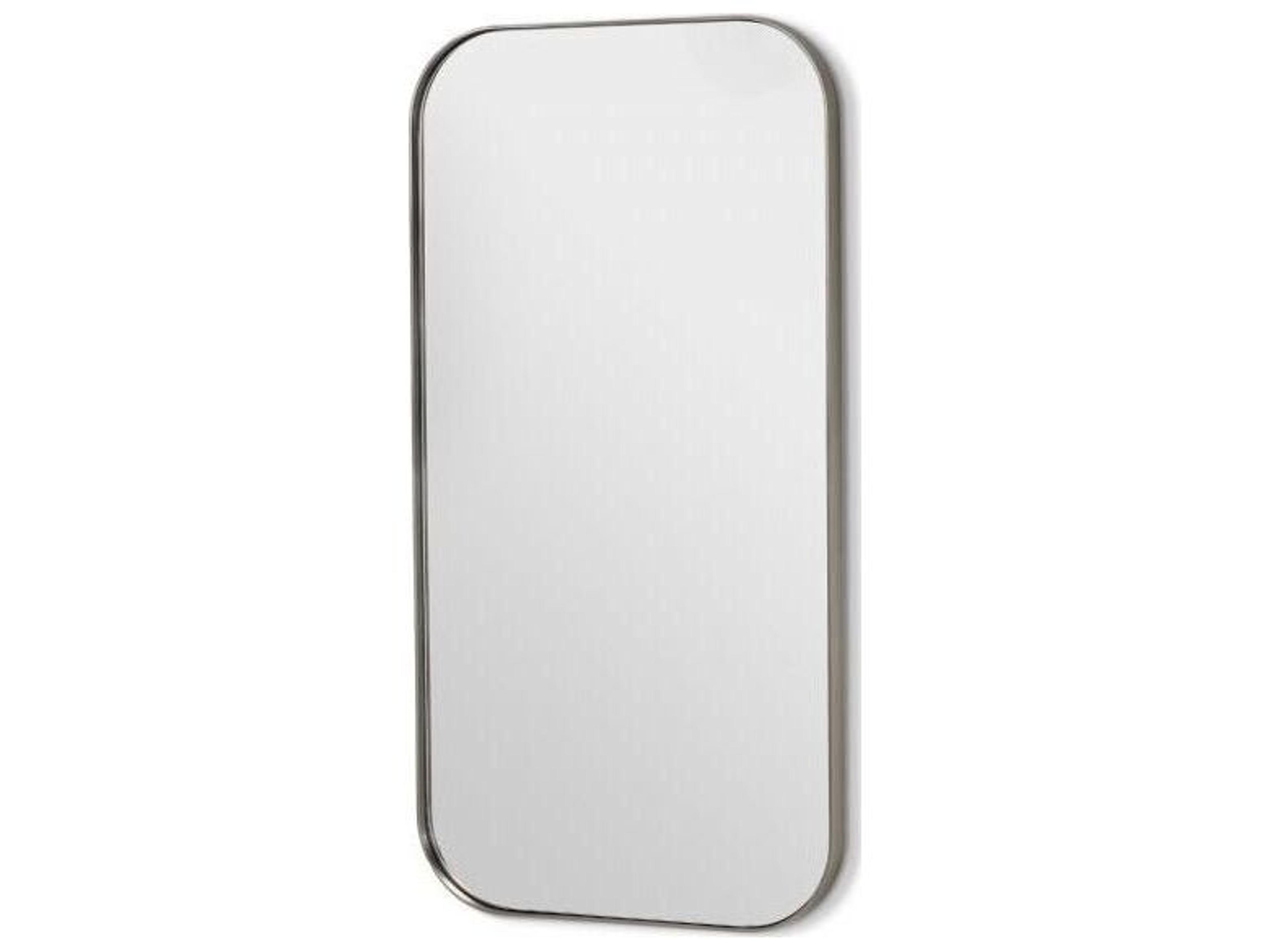 Aalina Brushed Nickel Plain Mirror Floor Vertical