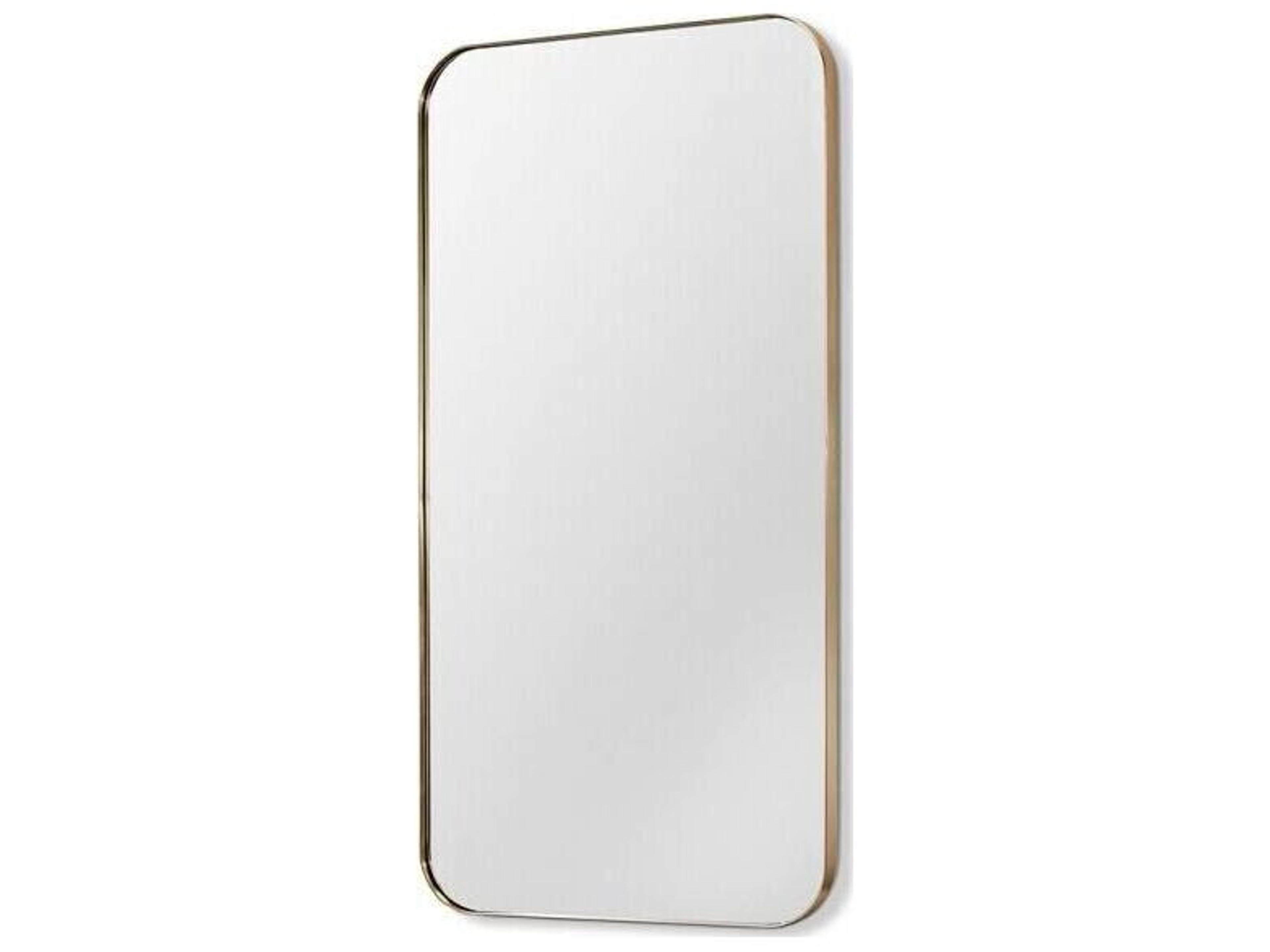 Aalina Brushed Brass Plain Mirror Floor Rectangular