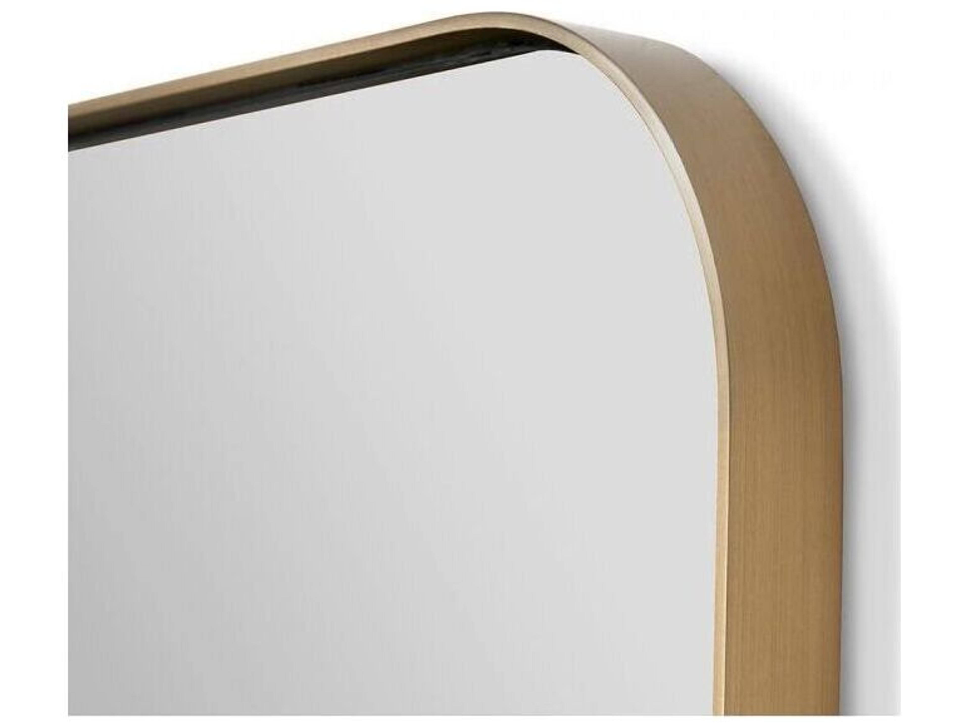 Interlude Home Aalina Brushed Brass Plain Mirror Floor Rectangular