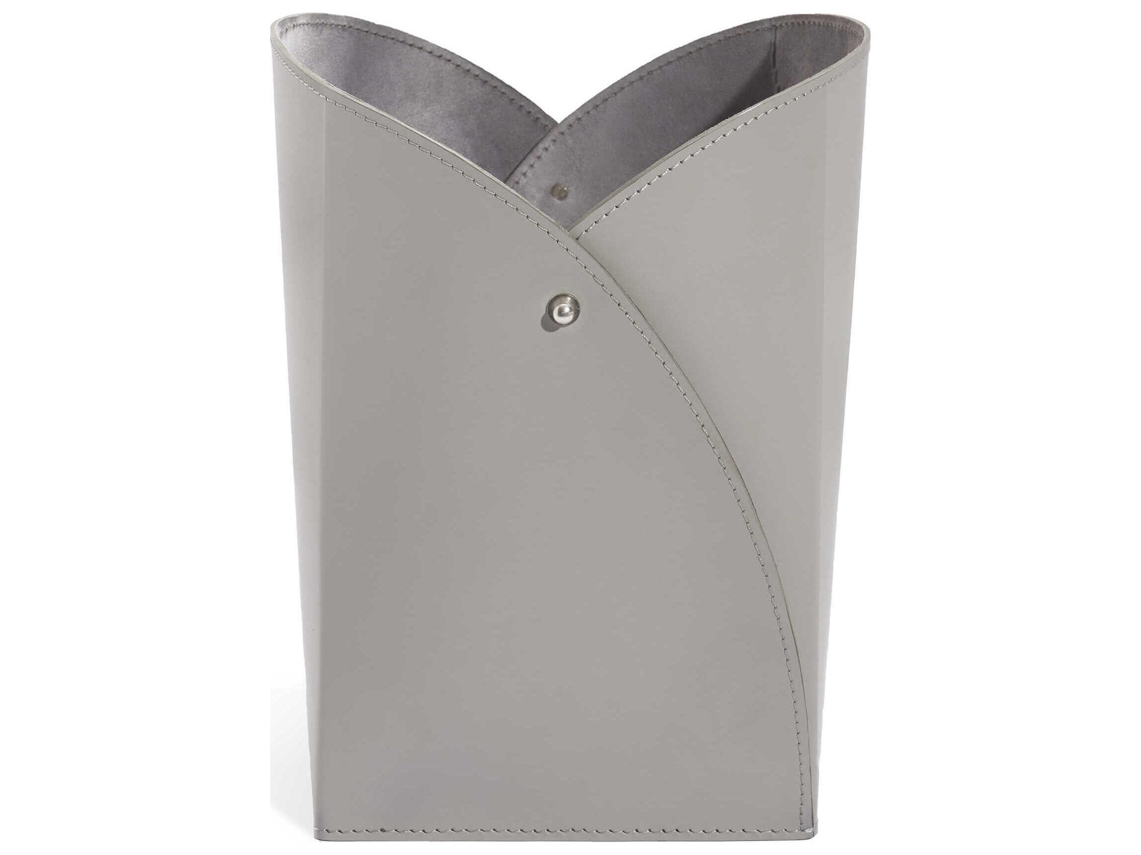 Interlude Home Tulip Light Grey Wastebasket