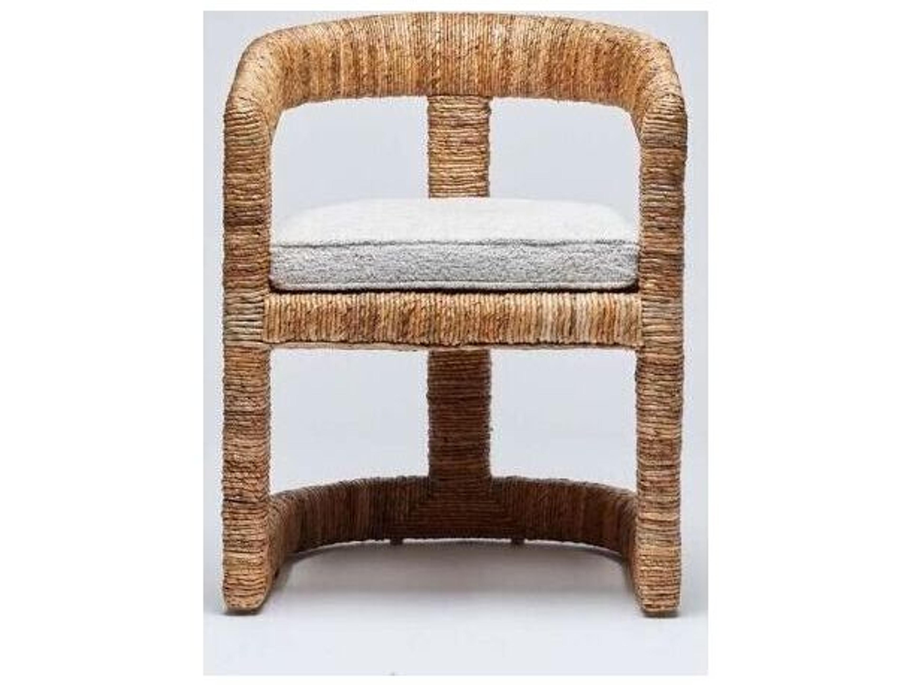 Interlude Home Laguna Bamboo Wood Natural Arm Dining Chair