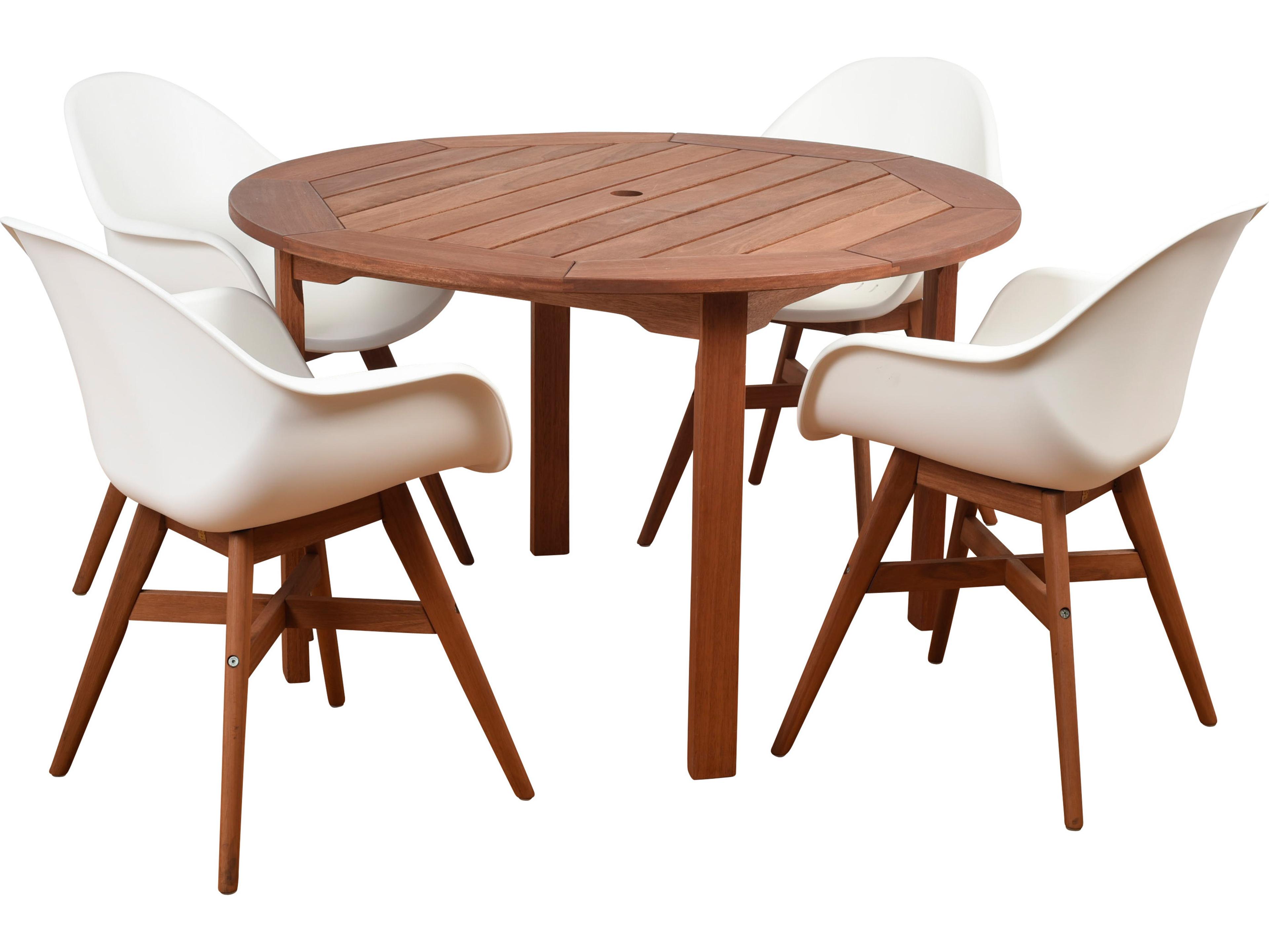 International Home Miami Amazonia Charlotte Deluxe 5 Piece Round Outdoor Dining Set